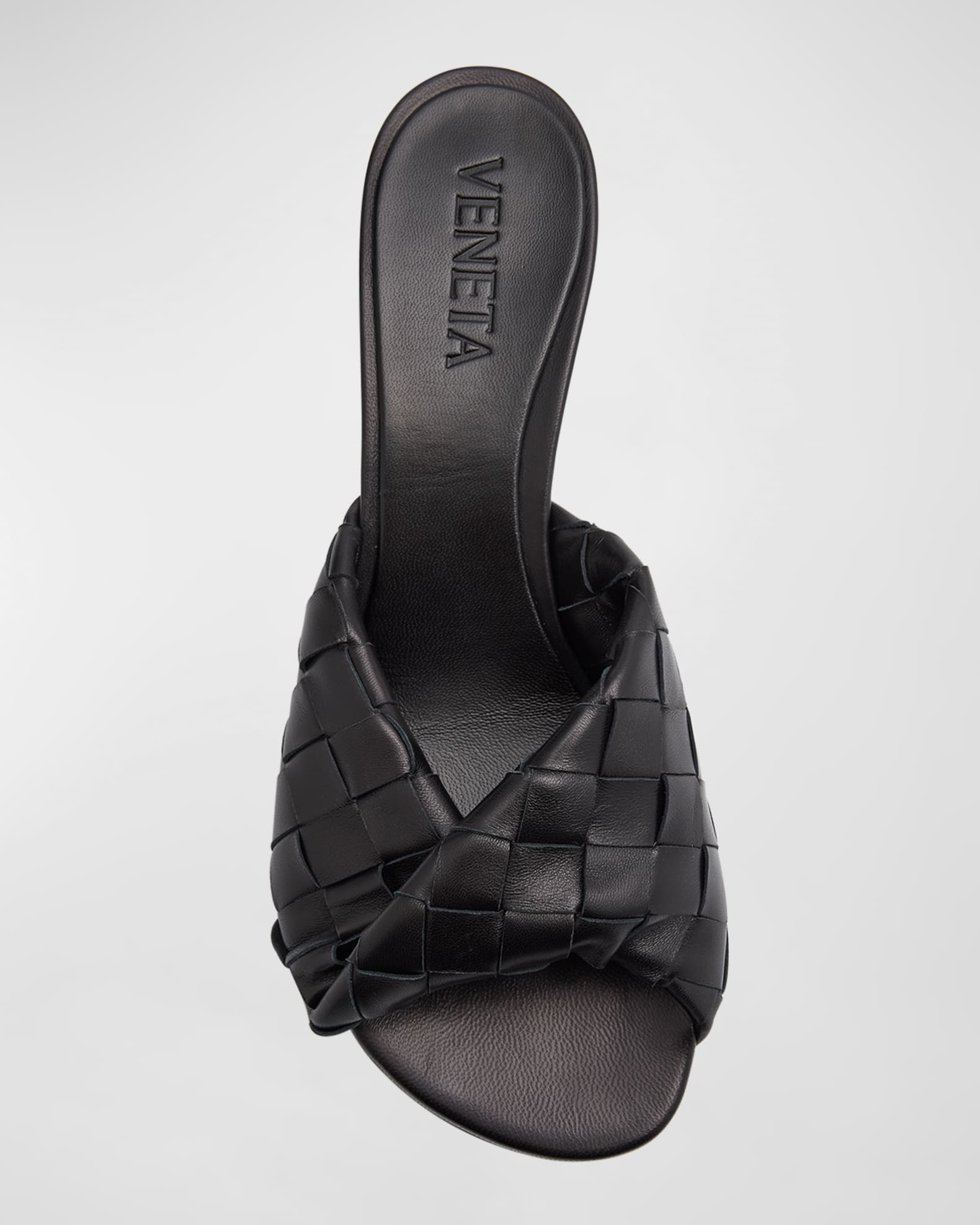 Bottega Veneta Interciato Woven Twist Mule Sandals | Neiman