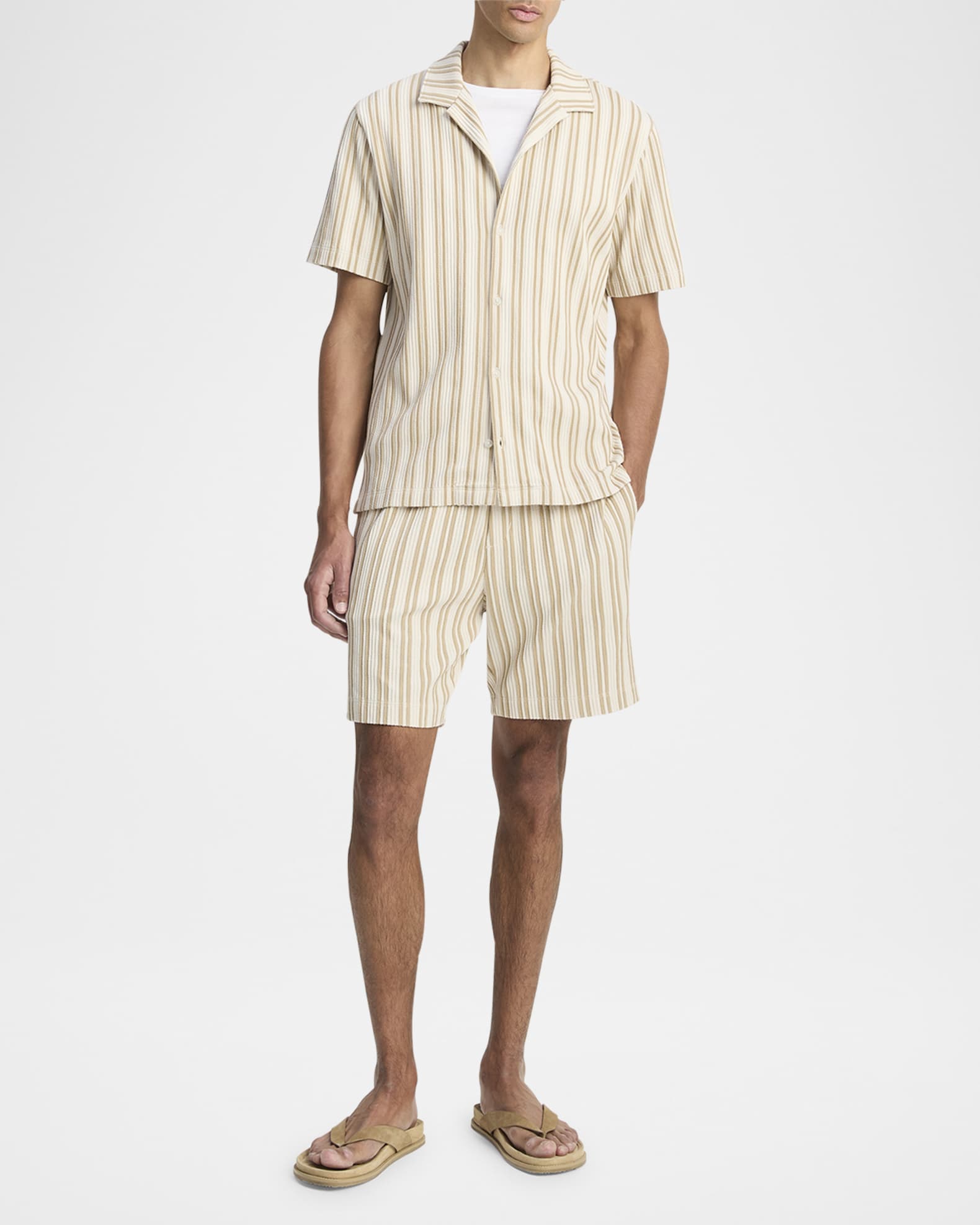 Men's Jacquard Stripe Camp Shirt 1