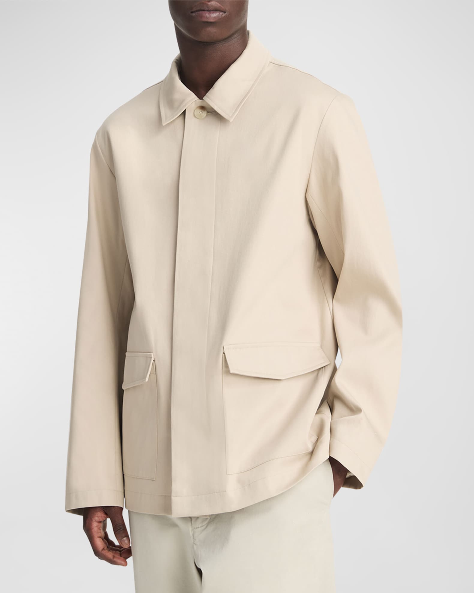 Vince Men s Short Mac Coat Ivory Cream Size L Ivory