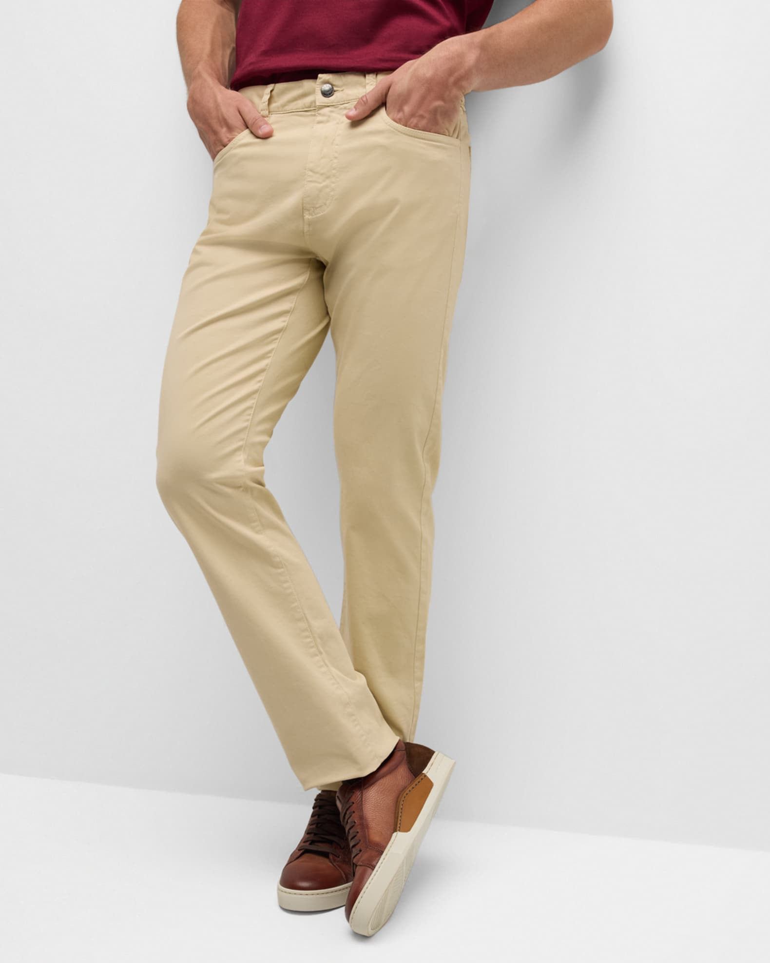 Canali Men's Slim Twill 5-Pocket Pants | Neiman Marcus