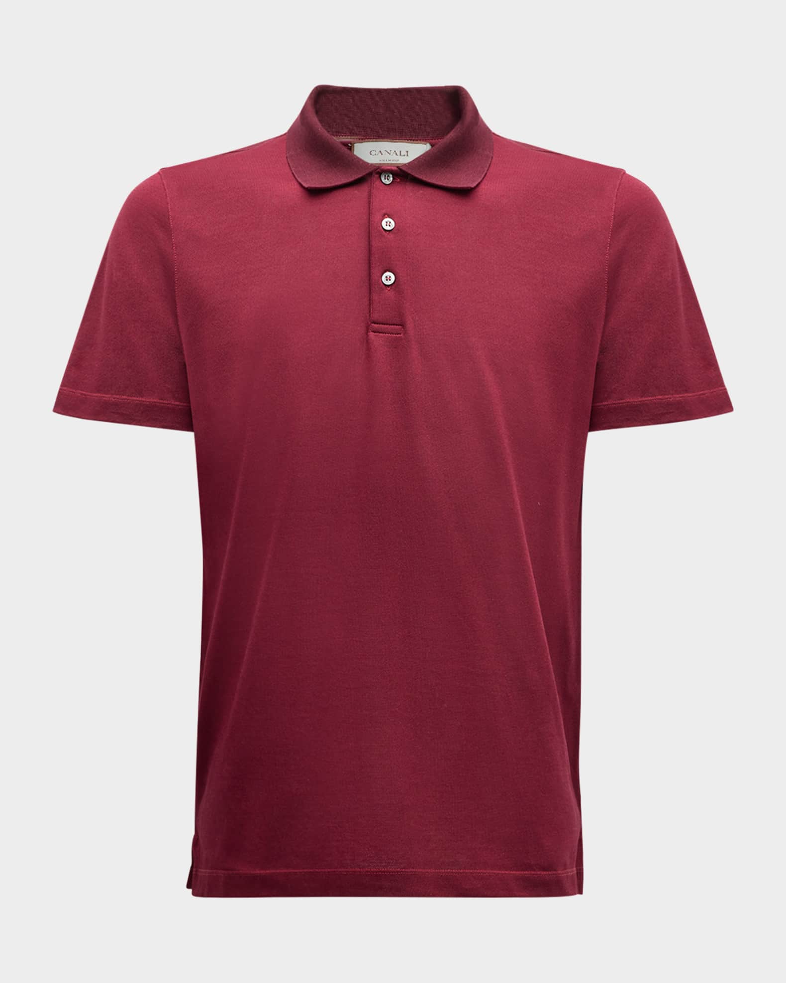 Canali Men s Cotton Pique Polo Shirt Red