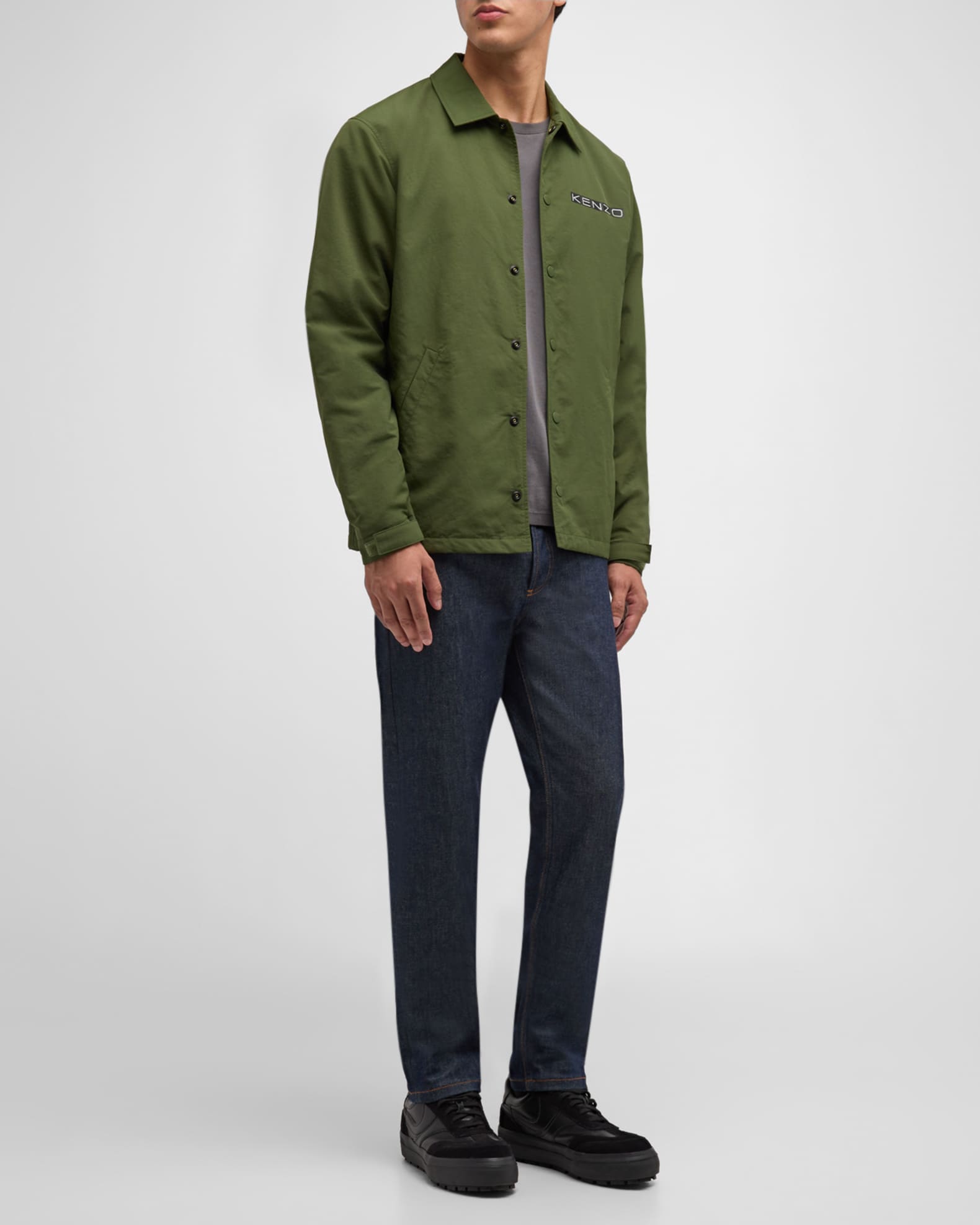 Kenzo Men's Business Graphic Heavy Coach Jacket | Neiman Marcus