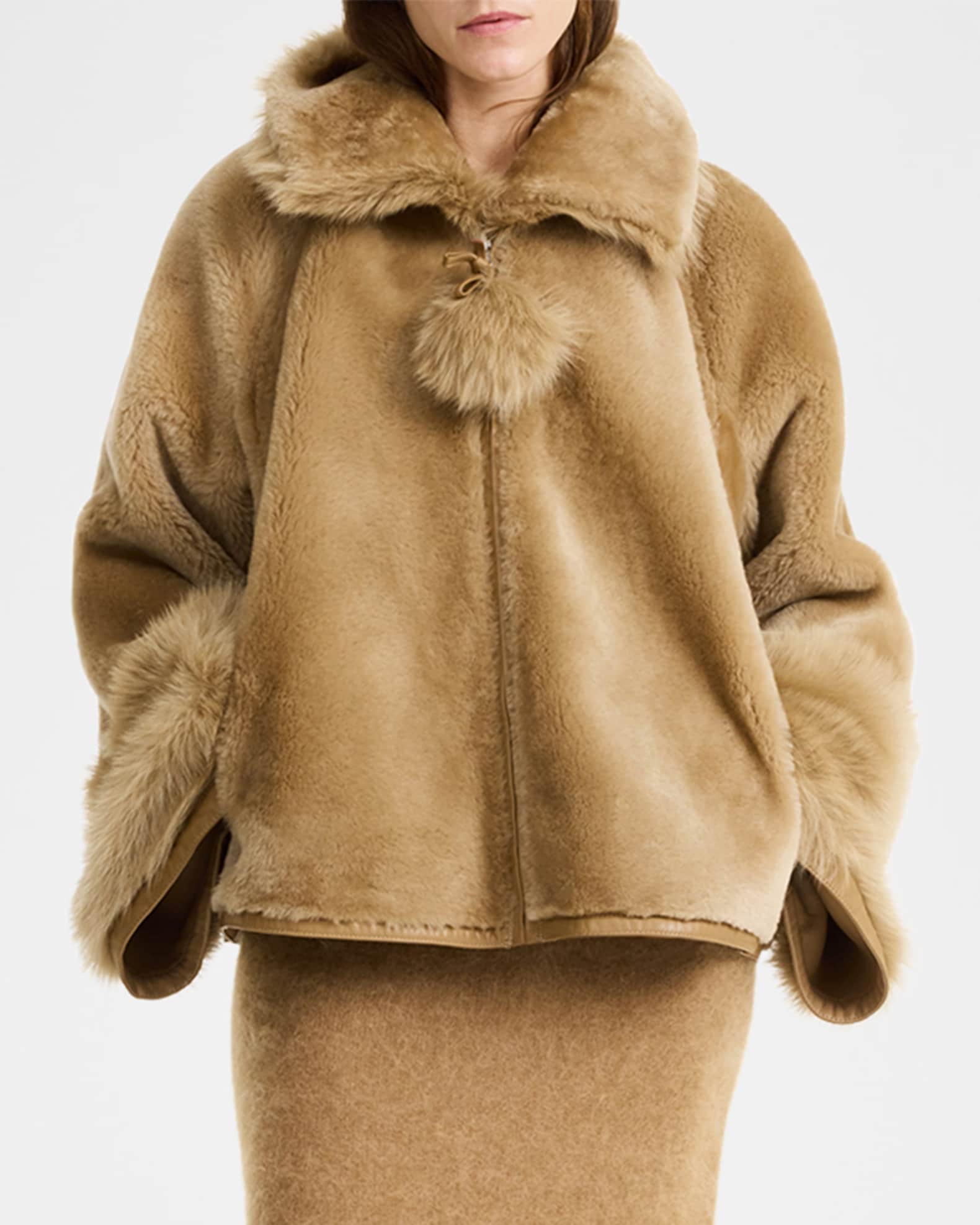 Odellies Reversible Leather and Shearling Coat
