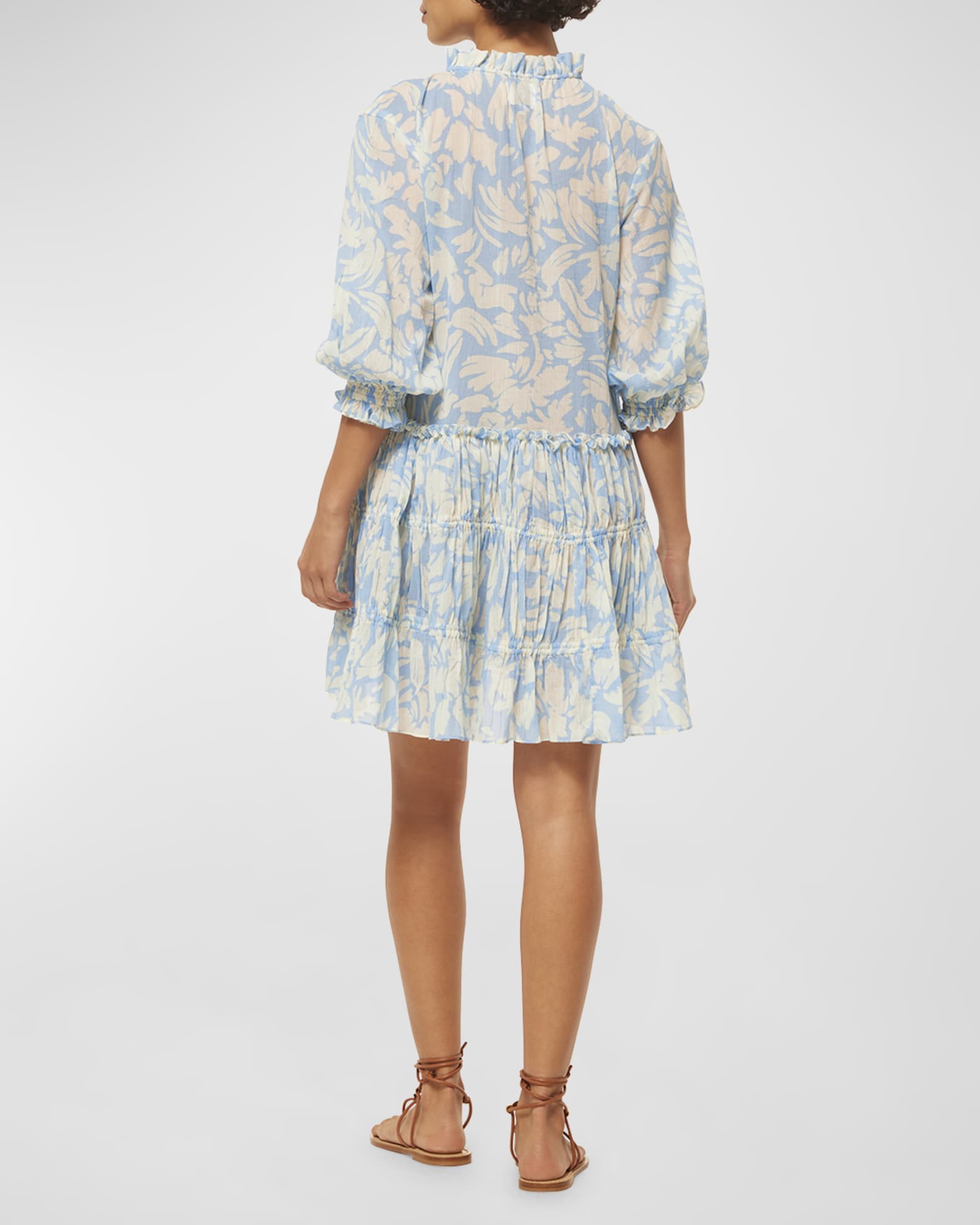misa-los-angeles-nita-puff-sleeve-ruffled-floral-cotton-mini-dress