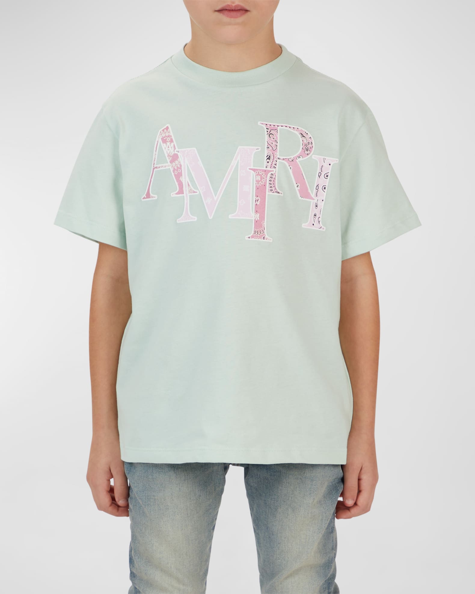  Boy's Bandana-Print Staggered Logo-Print T-Shirt, Size 4-12 1