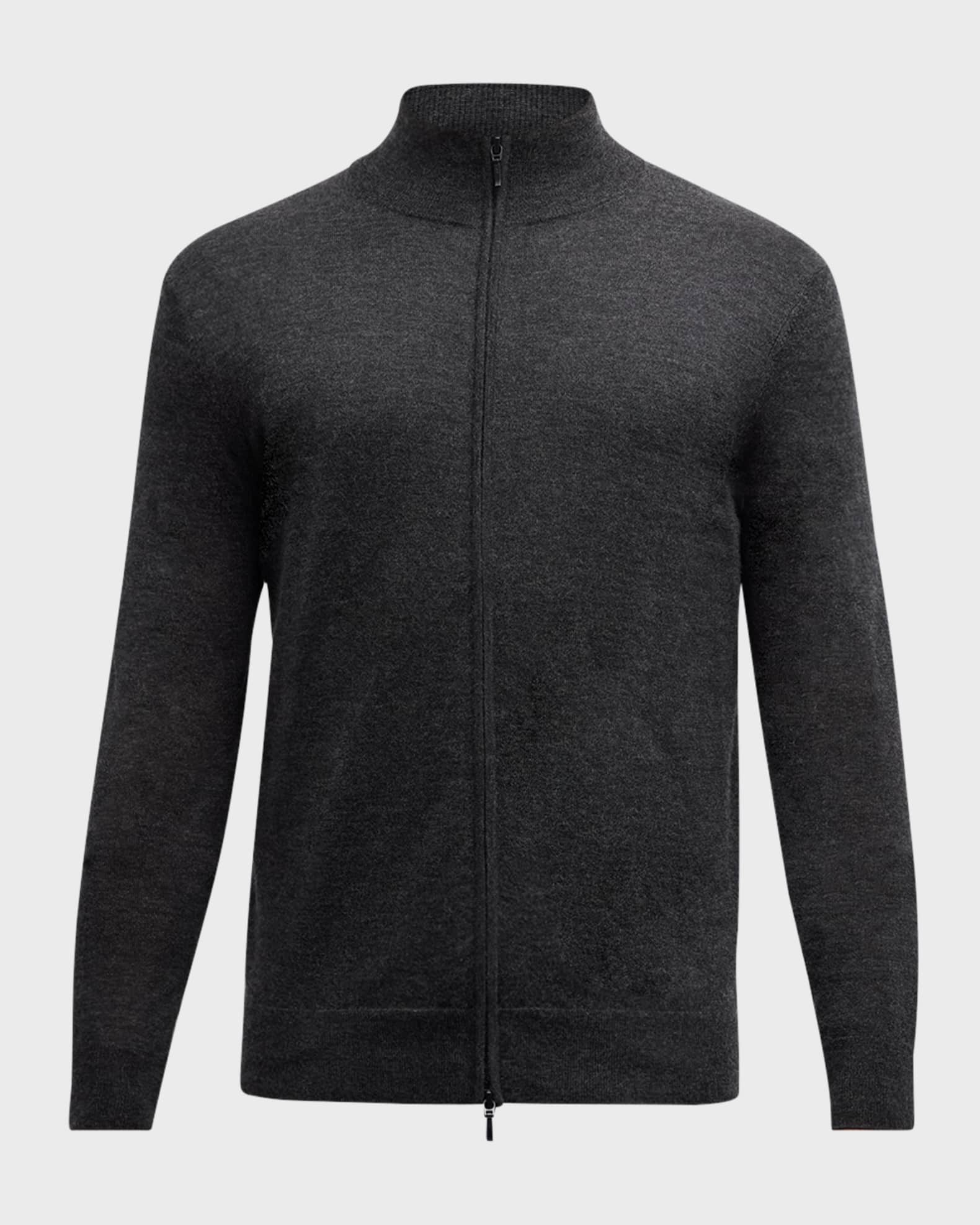 Men s Cashmere Silk Full Zip Sweater
