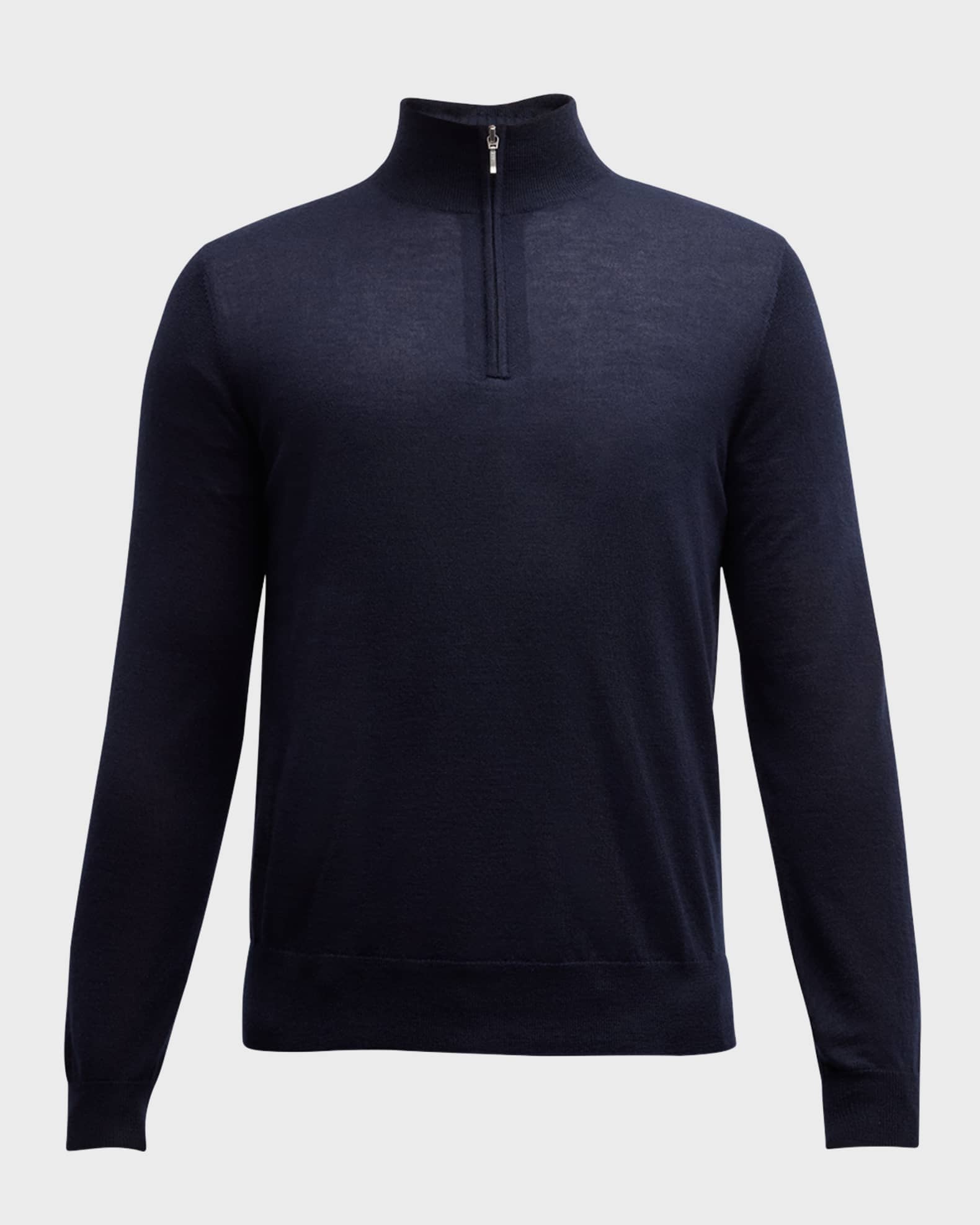 Men s Cashmere Silk Quarter Zip Sweater