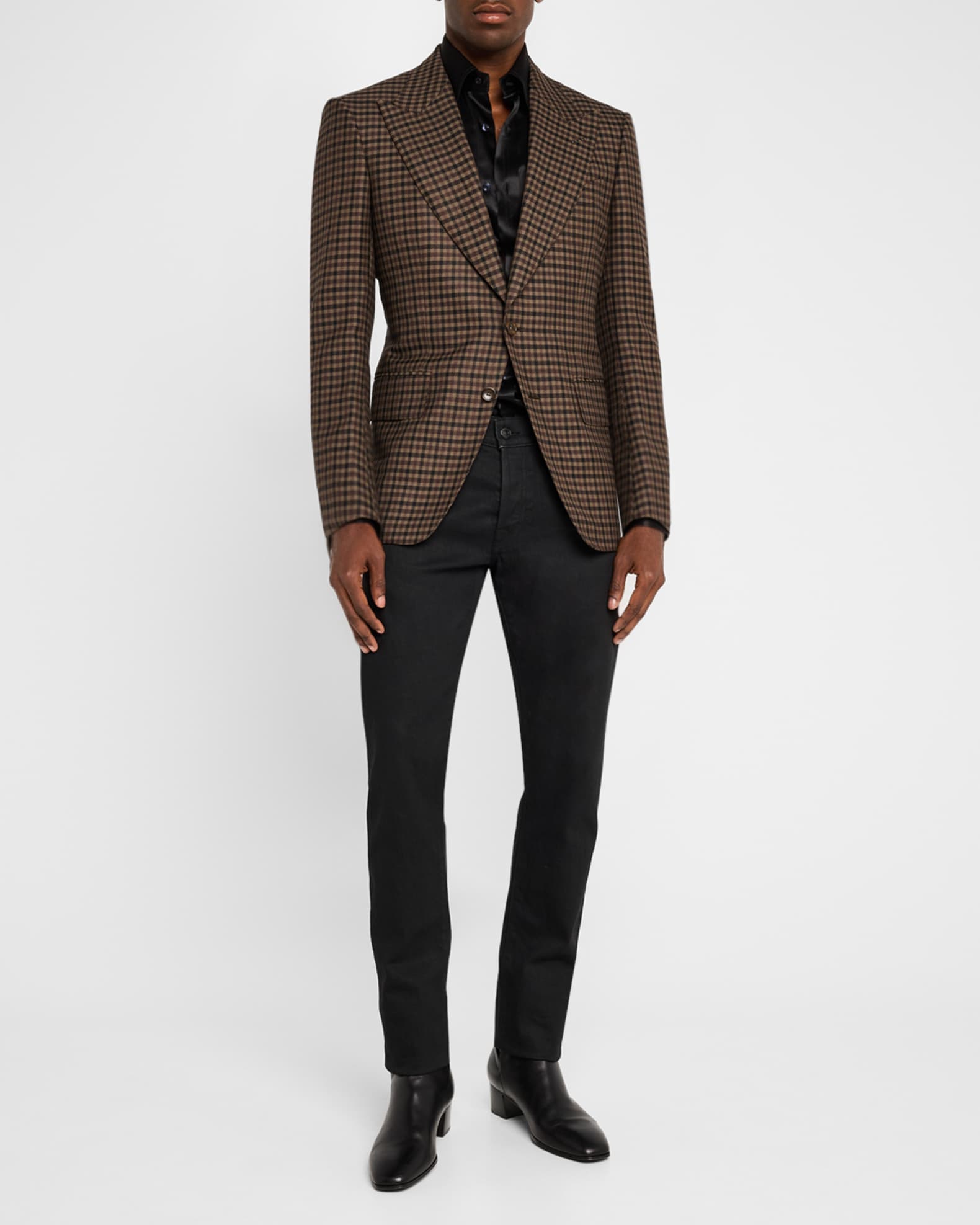 TOMFORD スーツ Atticus アティカス 50サイズ Atticus striped mohair-blend jacquard blazer in black - Tom Ford