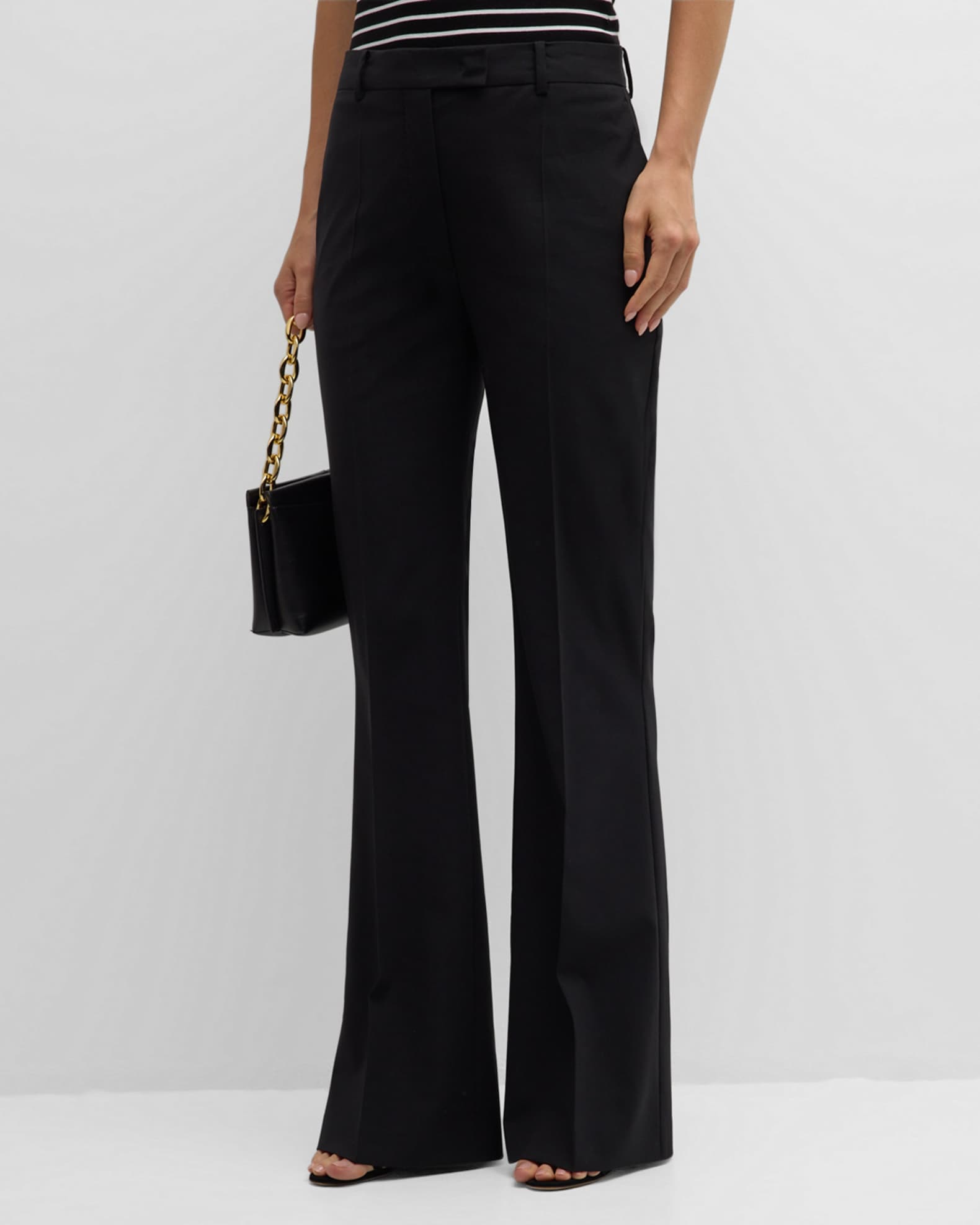 Mid-Rise Flare Trousers 1
