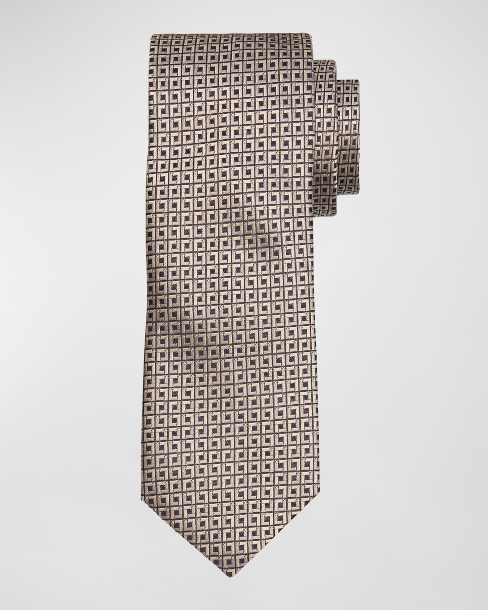 Men's Microfantasy Silk Geometric Tie 0