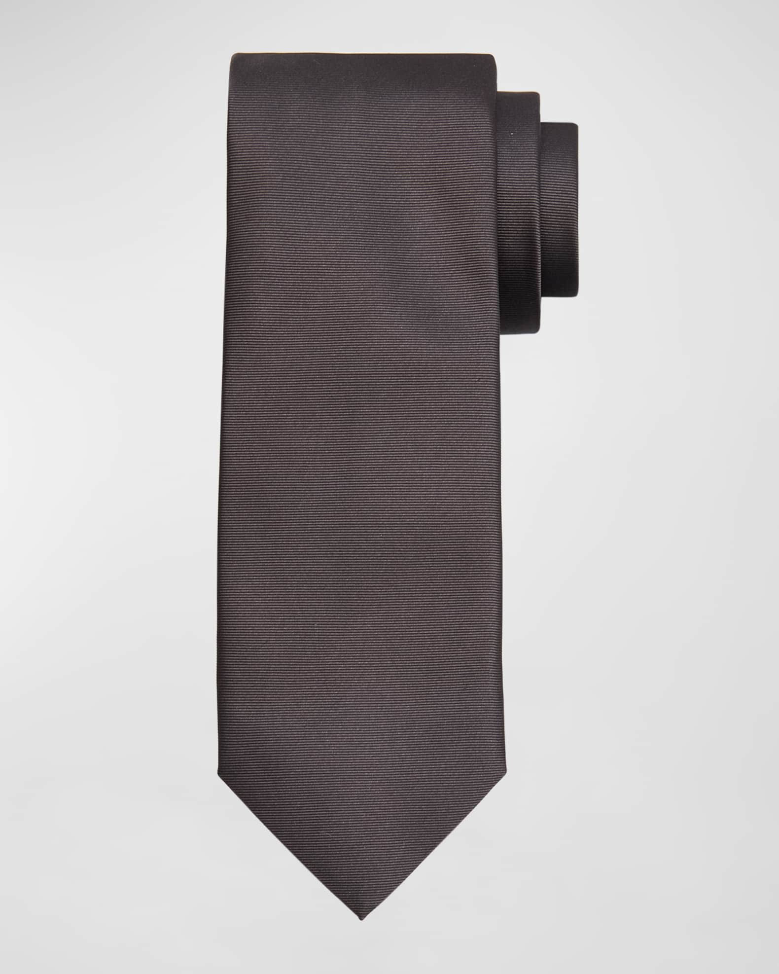 Men's Solid Silk Tie 0