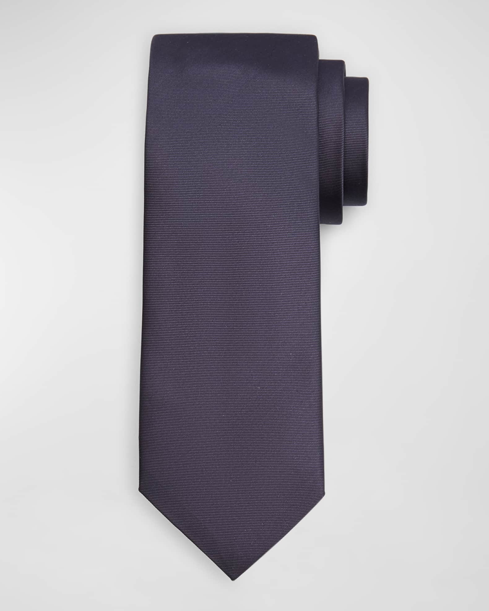 Men's Solid Silk Tie 0