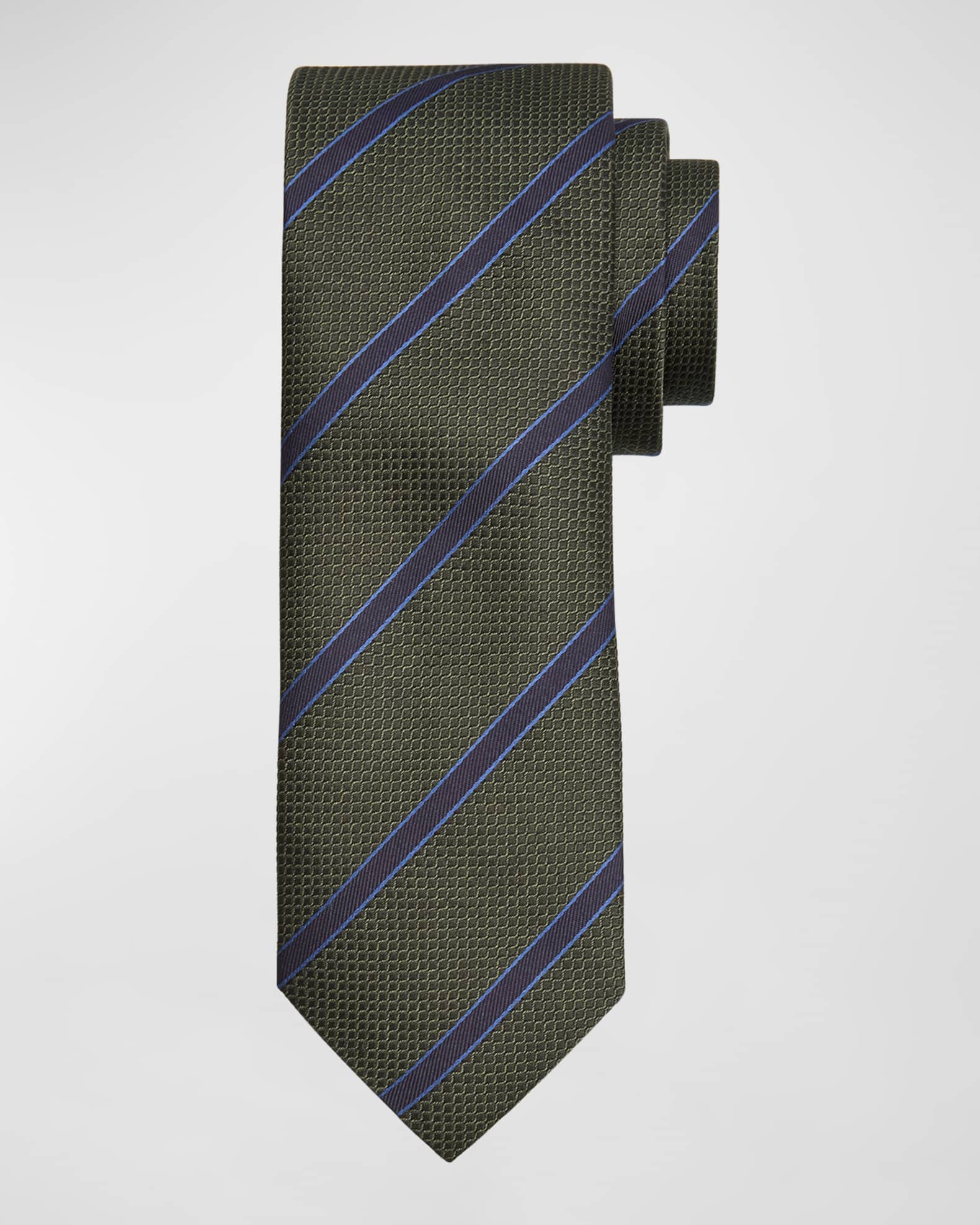 Men's Silk Regimental Stripe Tie 0