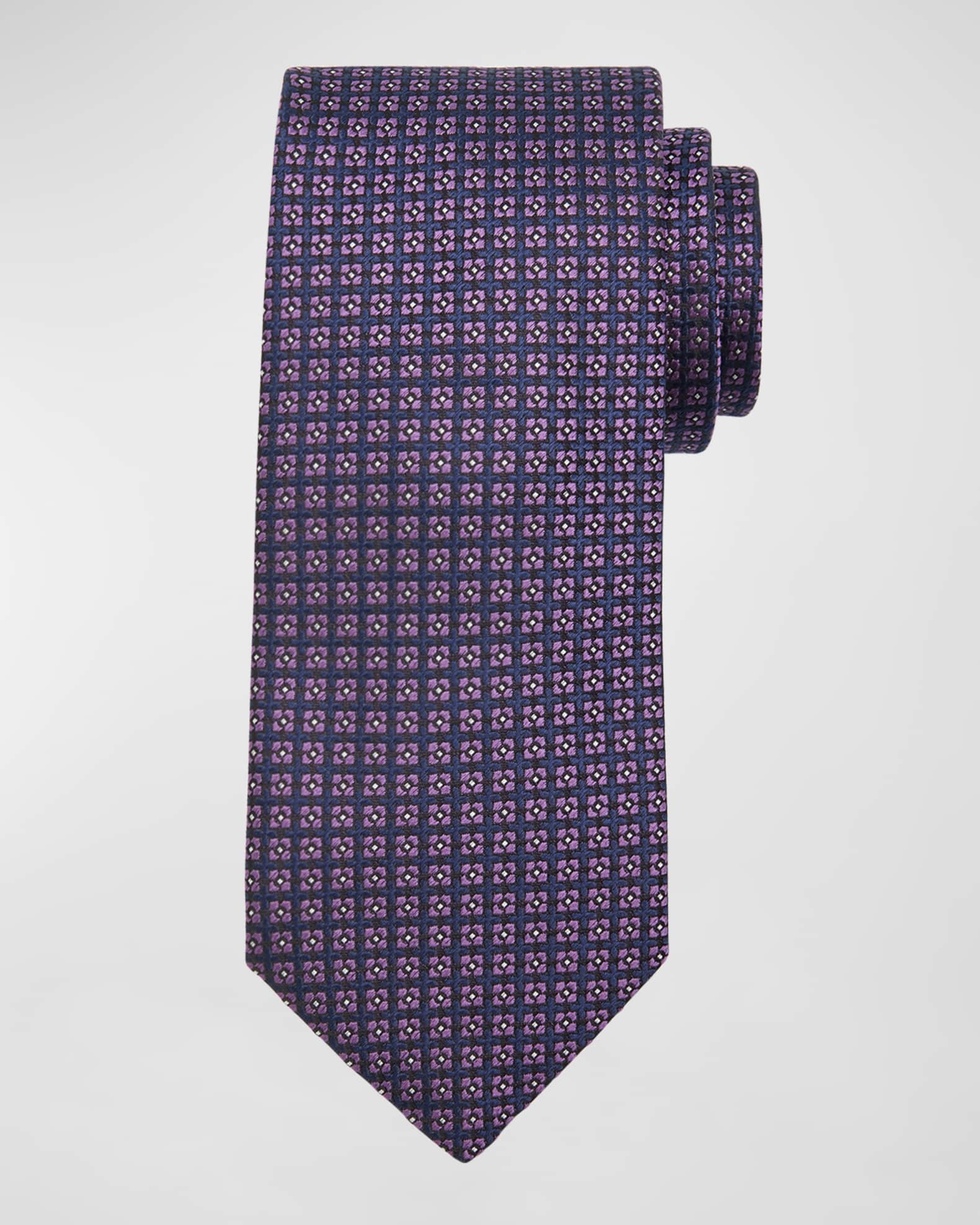 Men's Microfantasy Geometric Silk Tie 0