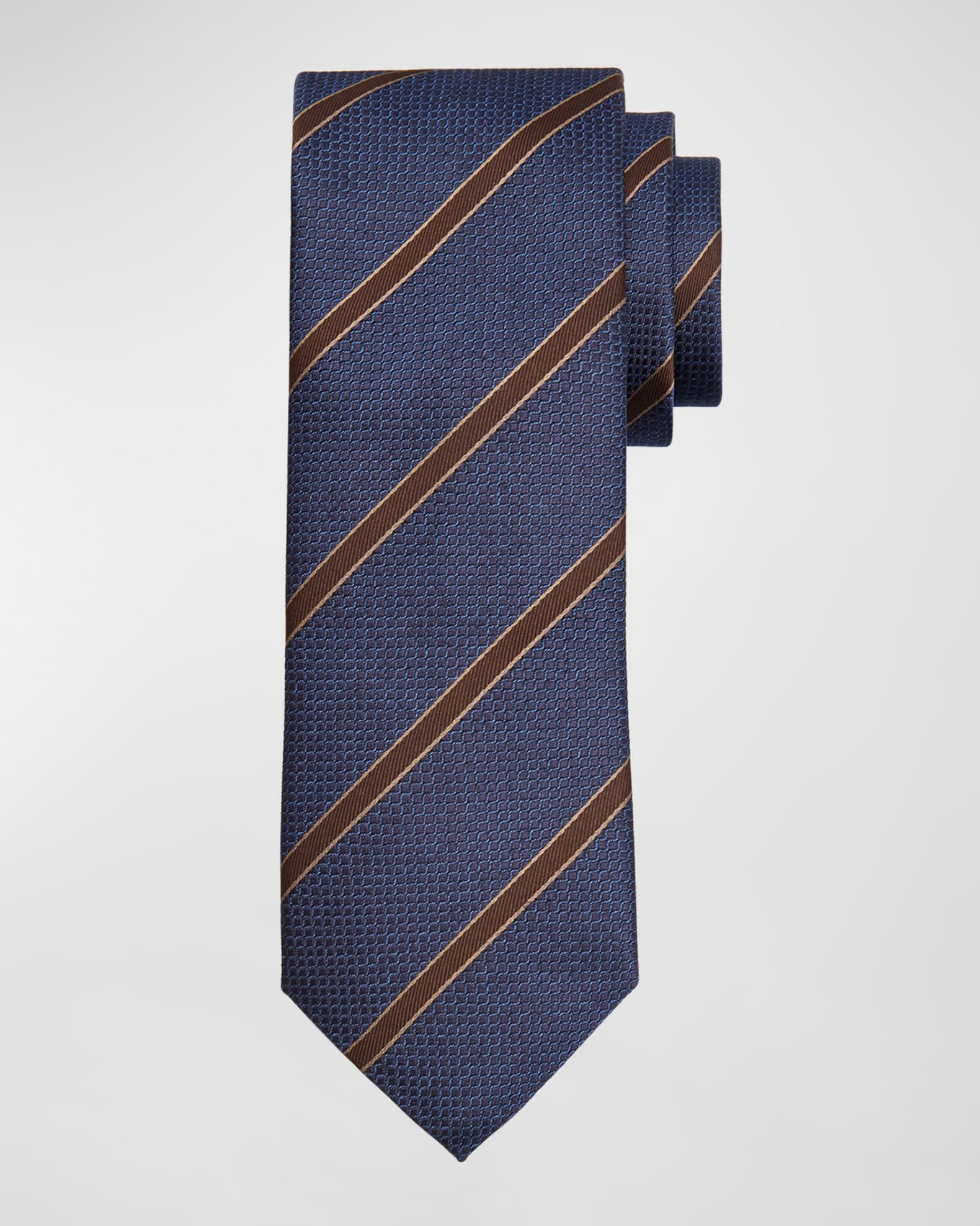 Men's Silk Regimental Stripe Tie 0