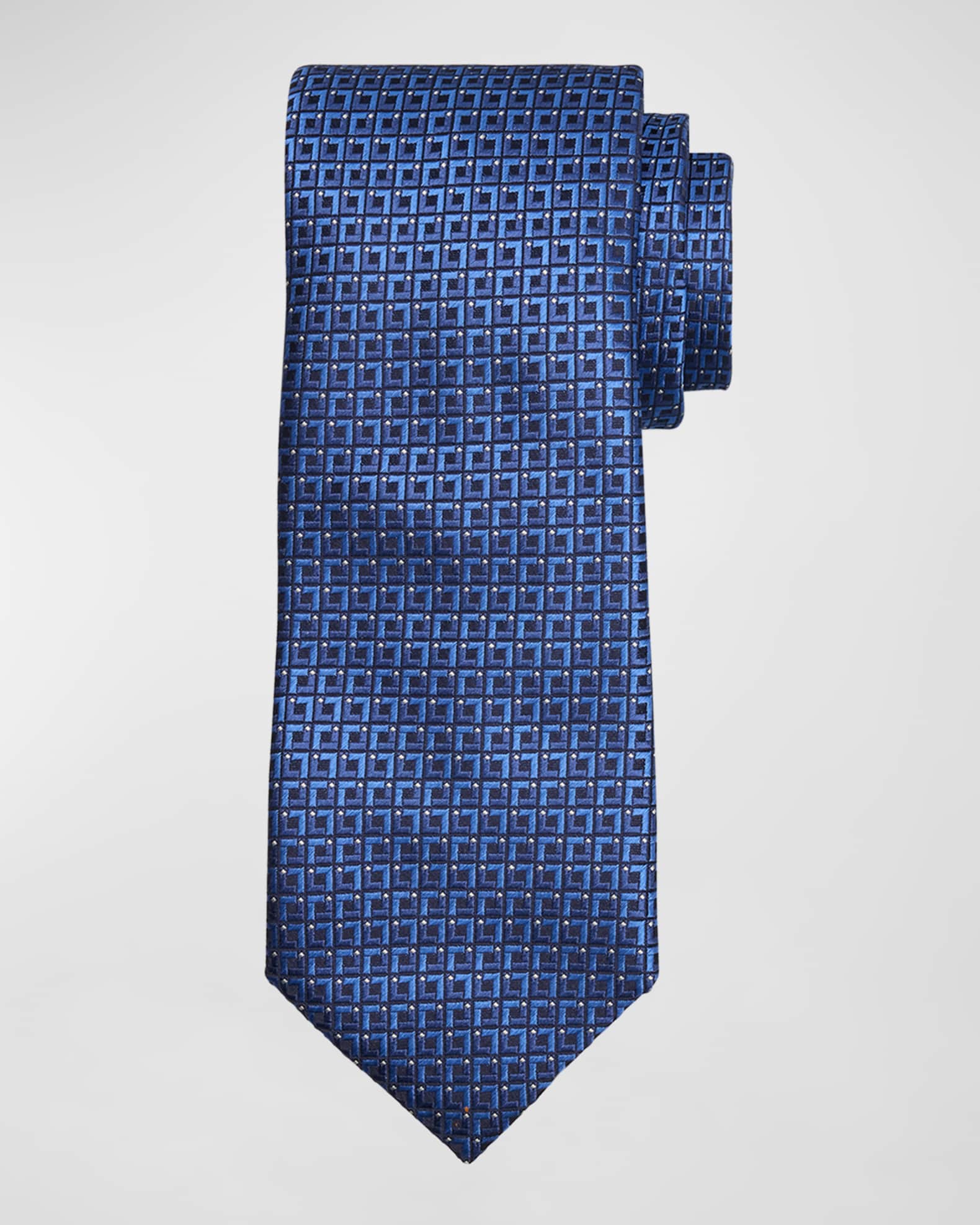 Men's Microfantasy Silk Geometric Tie 0