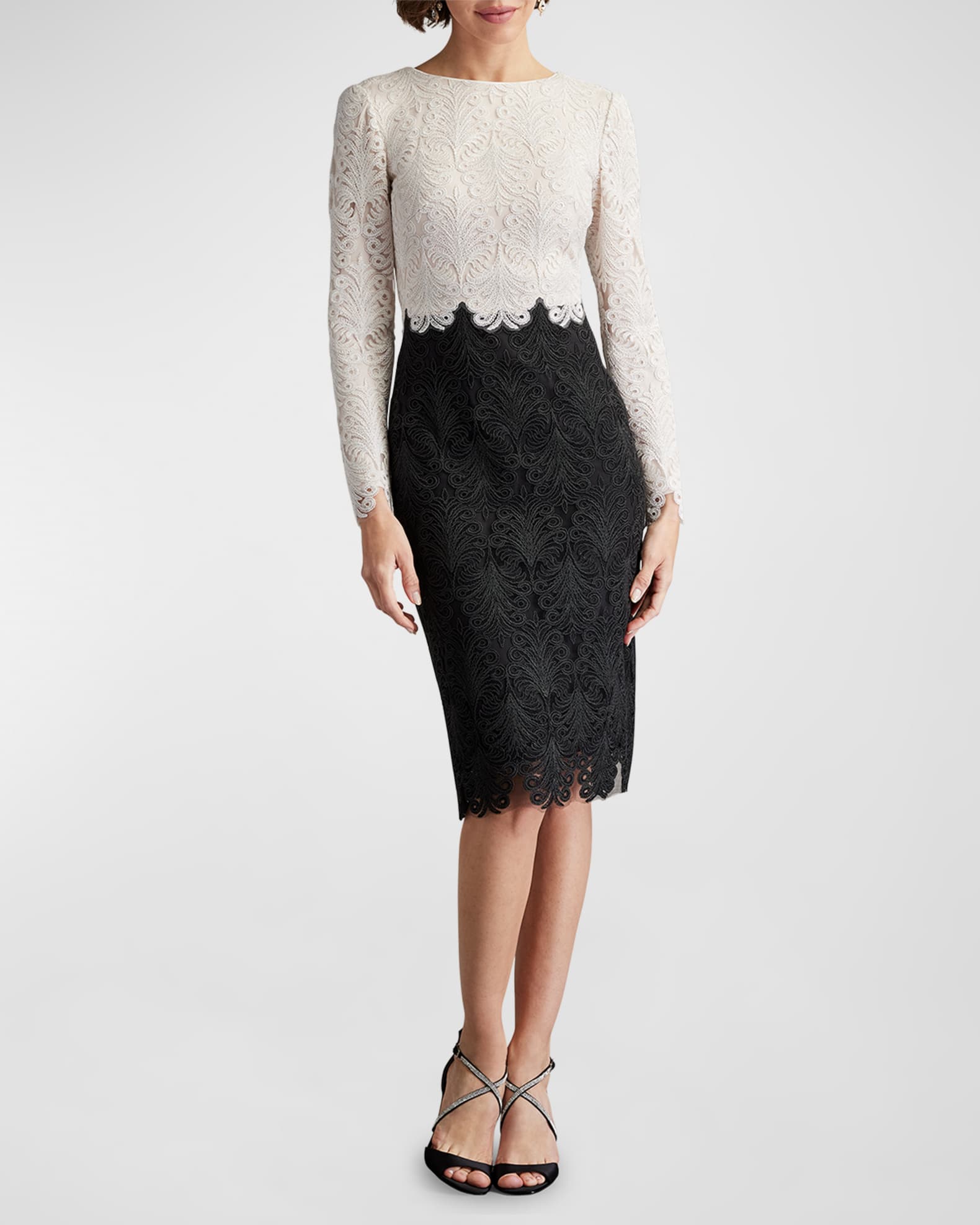 Two Tone Corded Lace Dress
