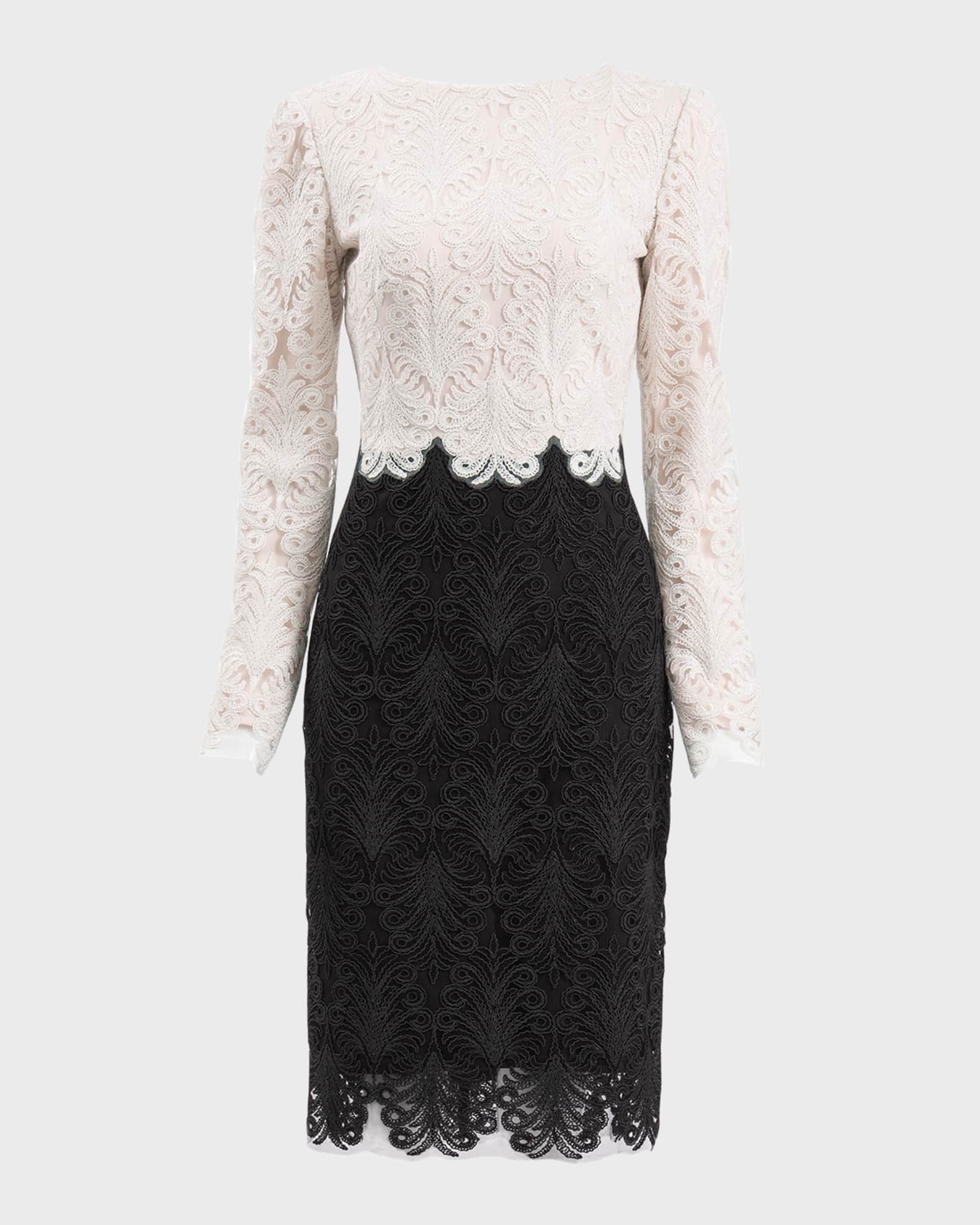Tadashi Shoji Two-Tone Corded Lace Dress
