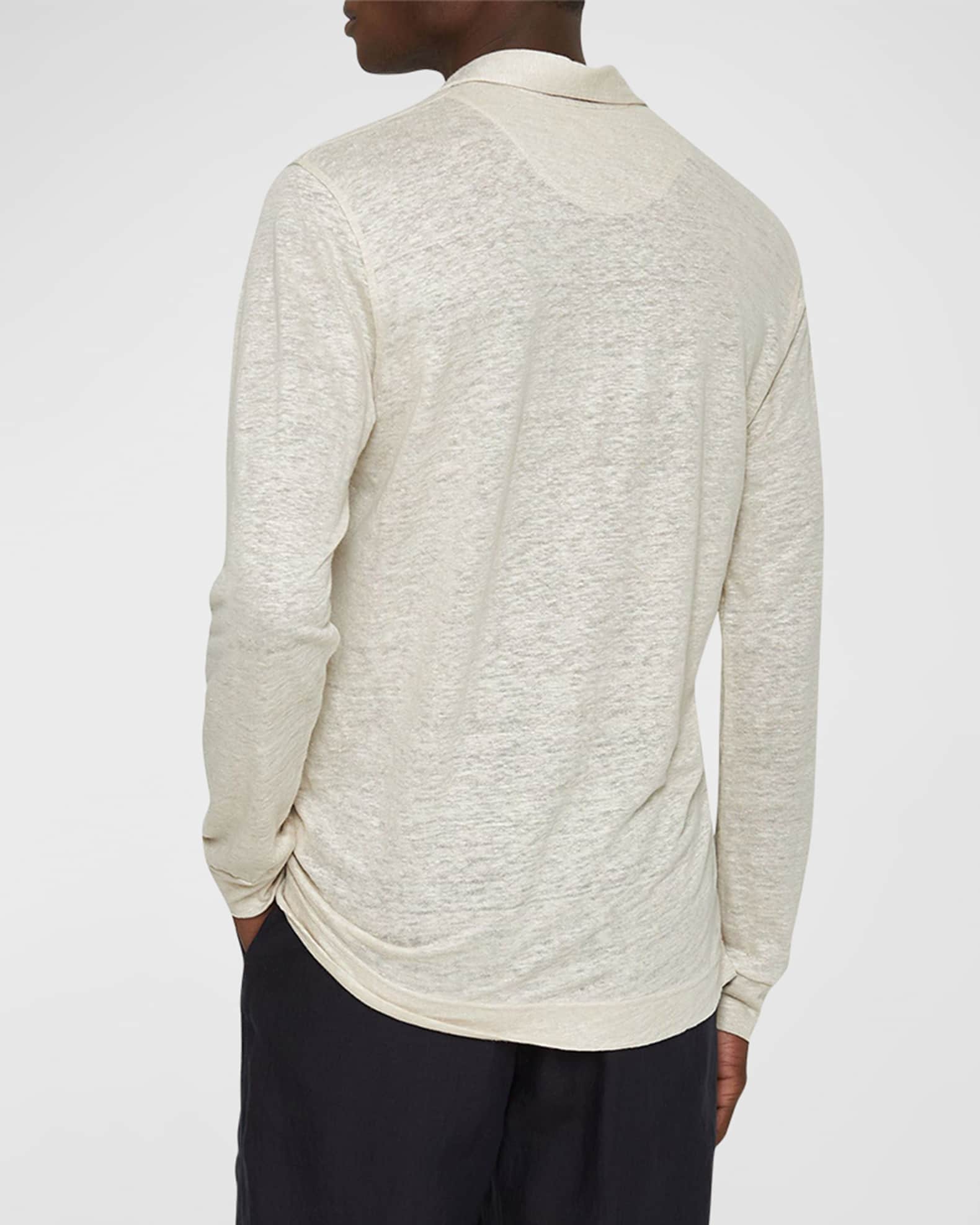 Orlebar Brown Men's Felix Slub Linen Polo Shirt | Neiman Marcus
