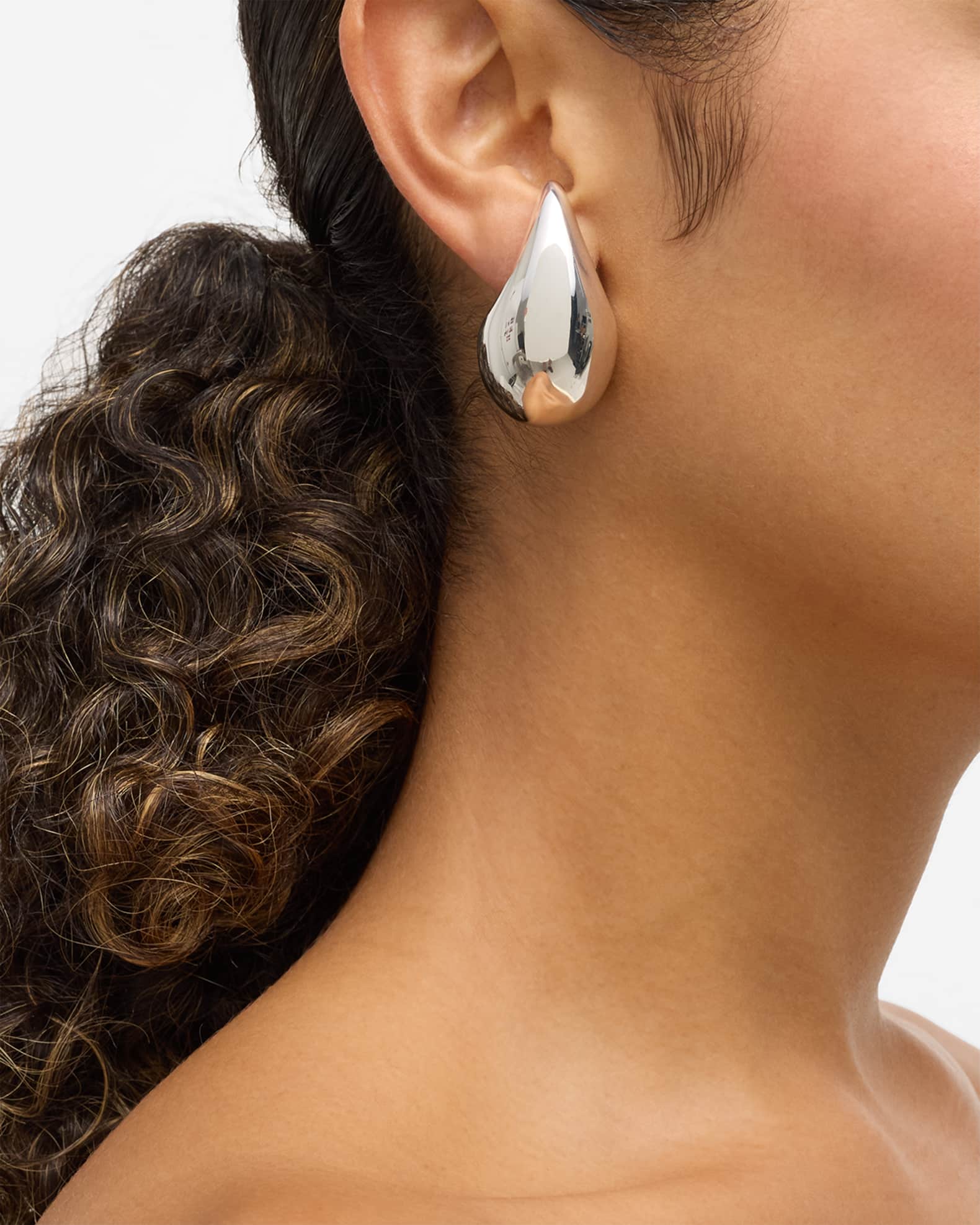 Bottega Veneta Silver Drop Earrings Argento