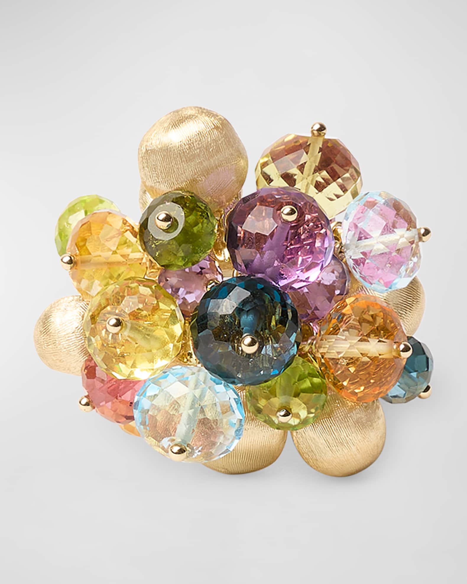 18K Yellow Gold Multi-Stone Ring, Size 7 1