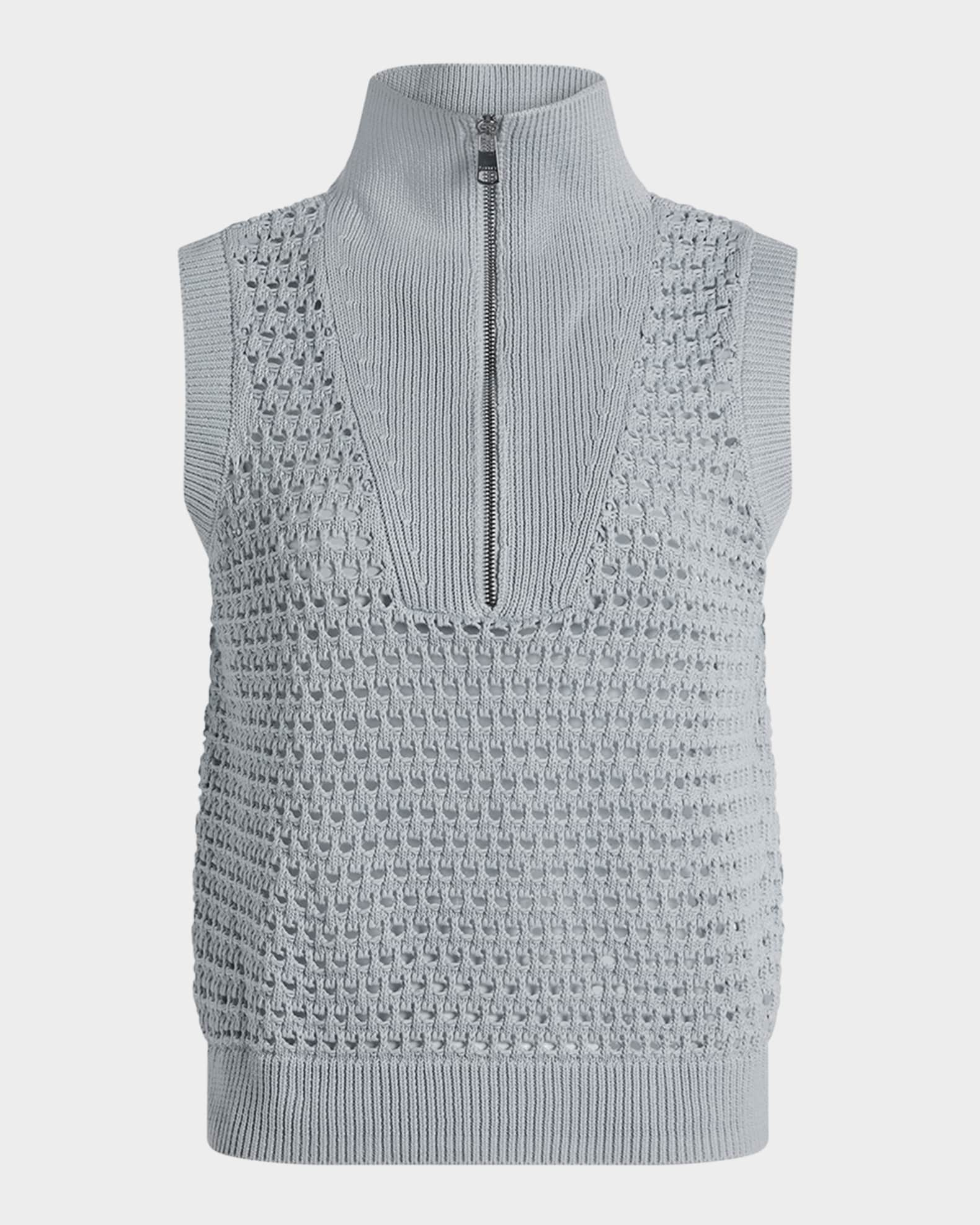 LIXINGHEITANG Sweater Vest Women Oversize Blue V neck