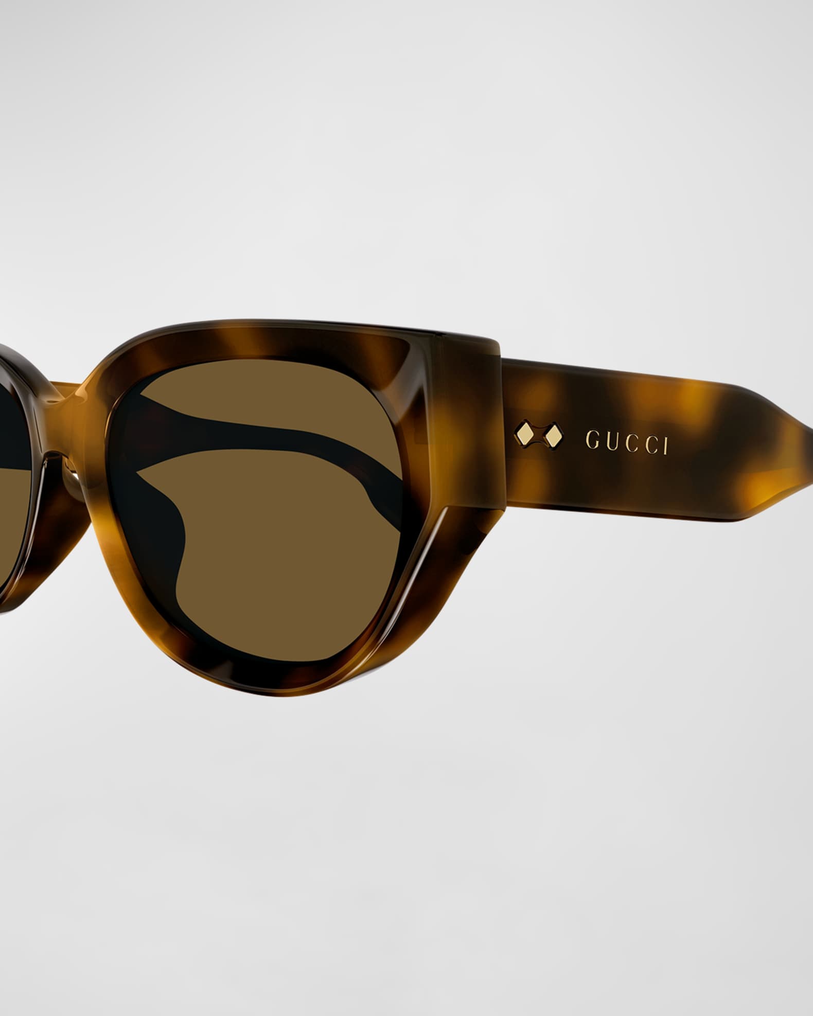 Beveled Recycled Acetate Cat-Eye Sunglasses | Neiman Marcus