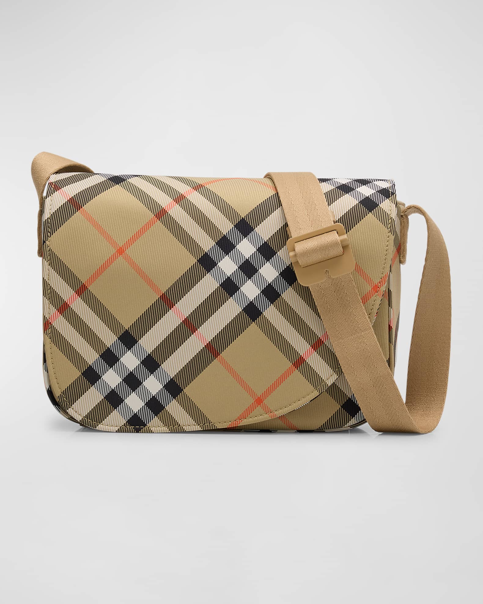 Burberry Girl s Check Print Messenger Bag Neiman Marcus