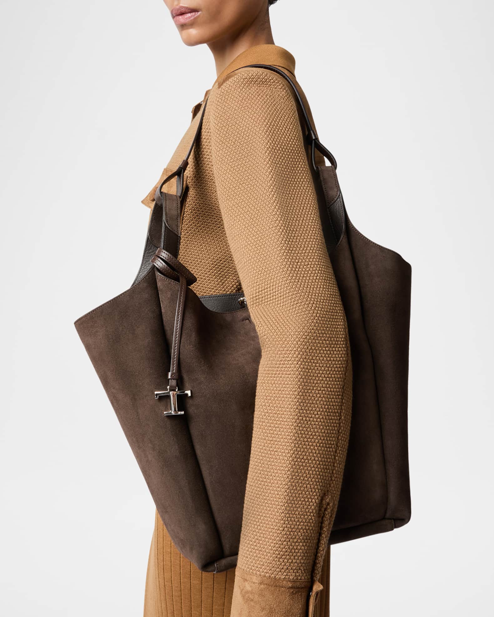 れおれな！TOD'S スエード レザー ノート Tod's Suede & Leather Shoulder Bag | Neiman Marcus