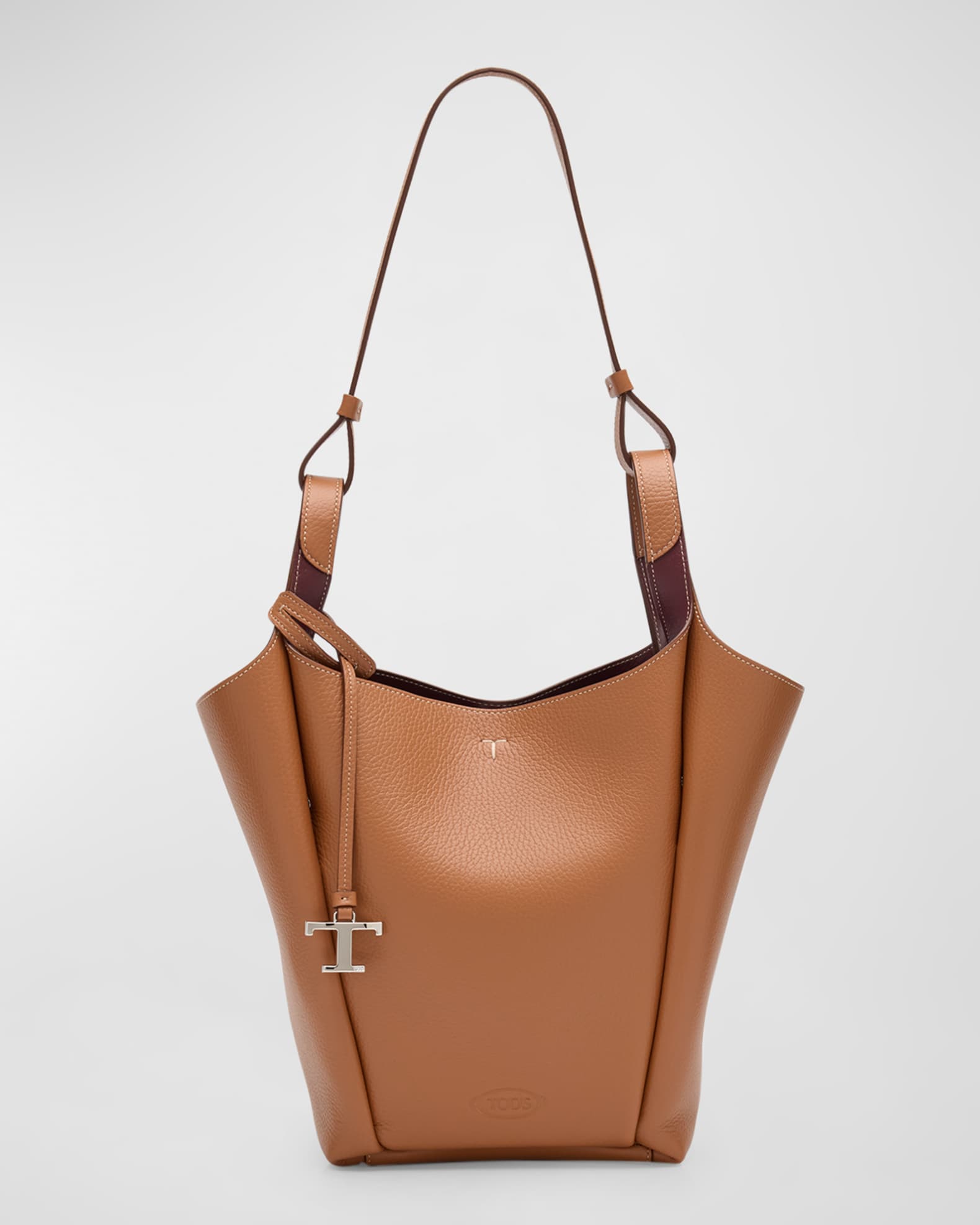Small Grained Leather Bucket Bag 0
