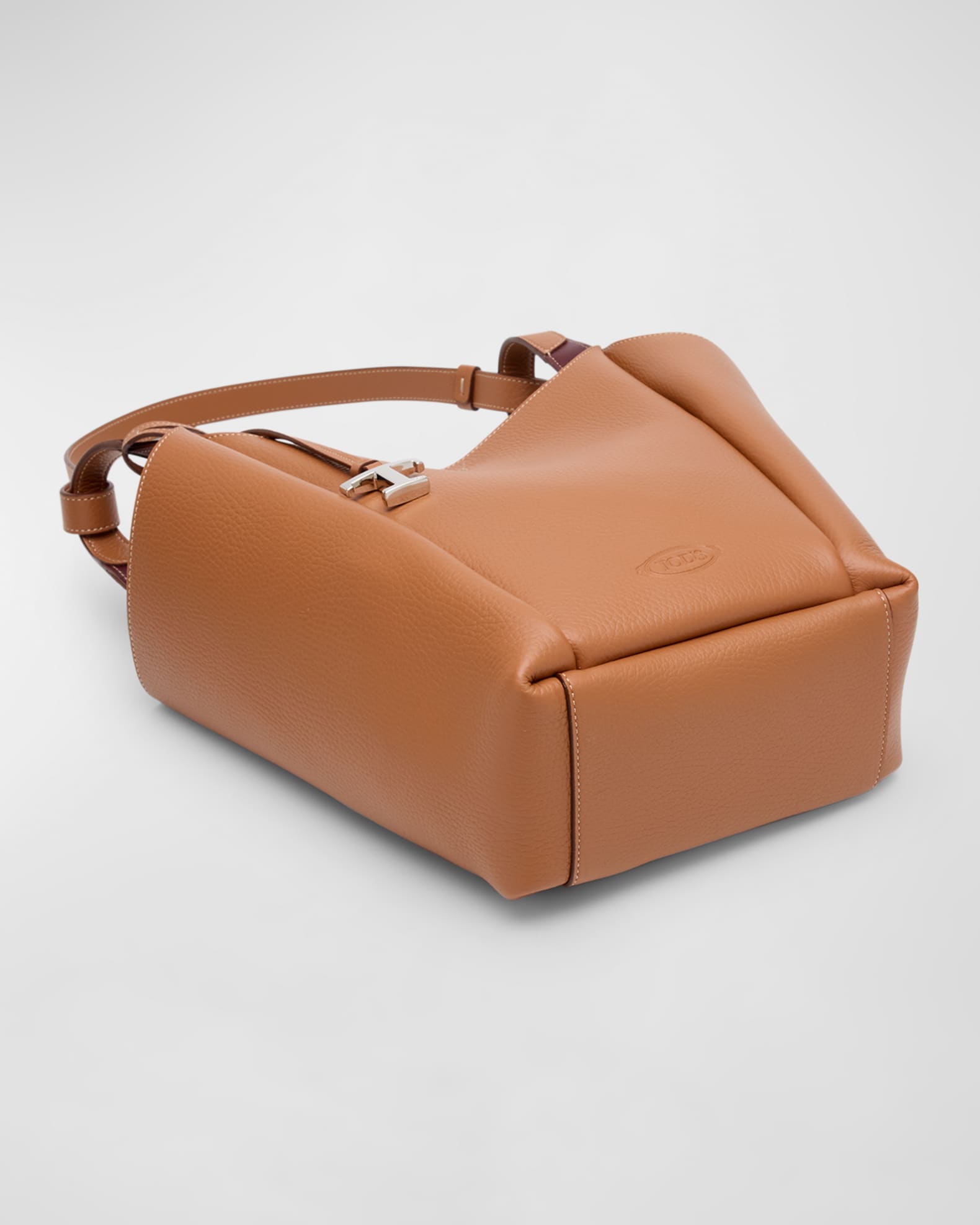 Small Grained Leather Bucket Bag 1