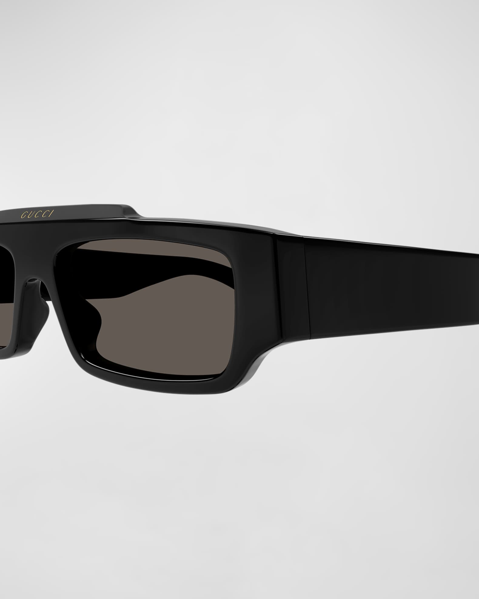 Men's Rectangle Acetate Sunglasses with Raised Logo 1