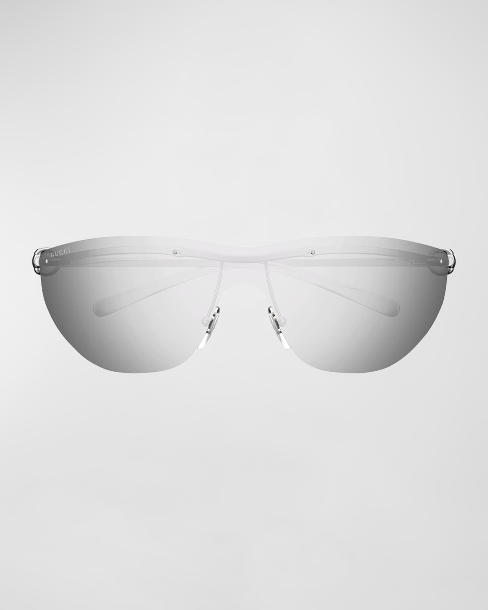Men's Rimless Metal Shield Sunglasses 1