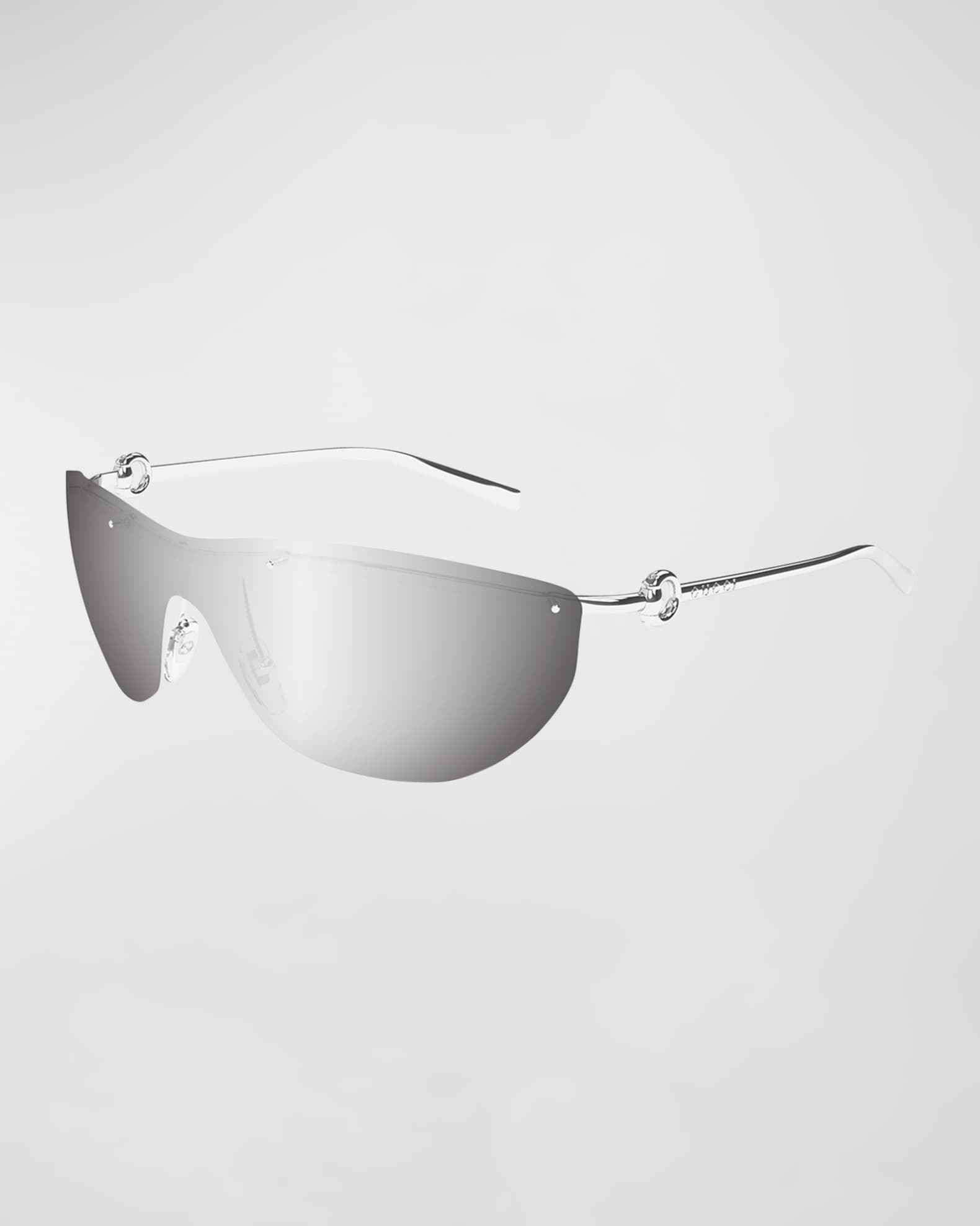 Men's Rimless Metal Shield Sunglasses 0