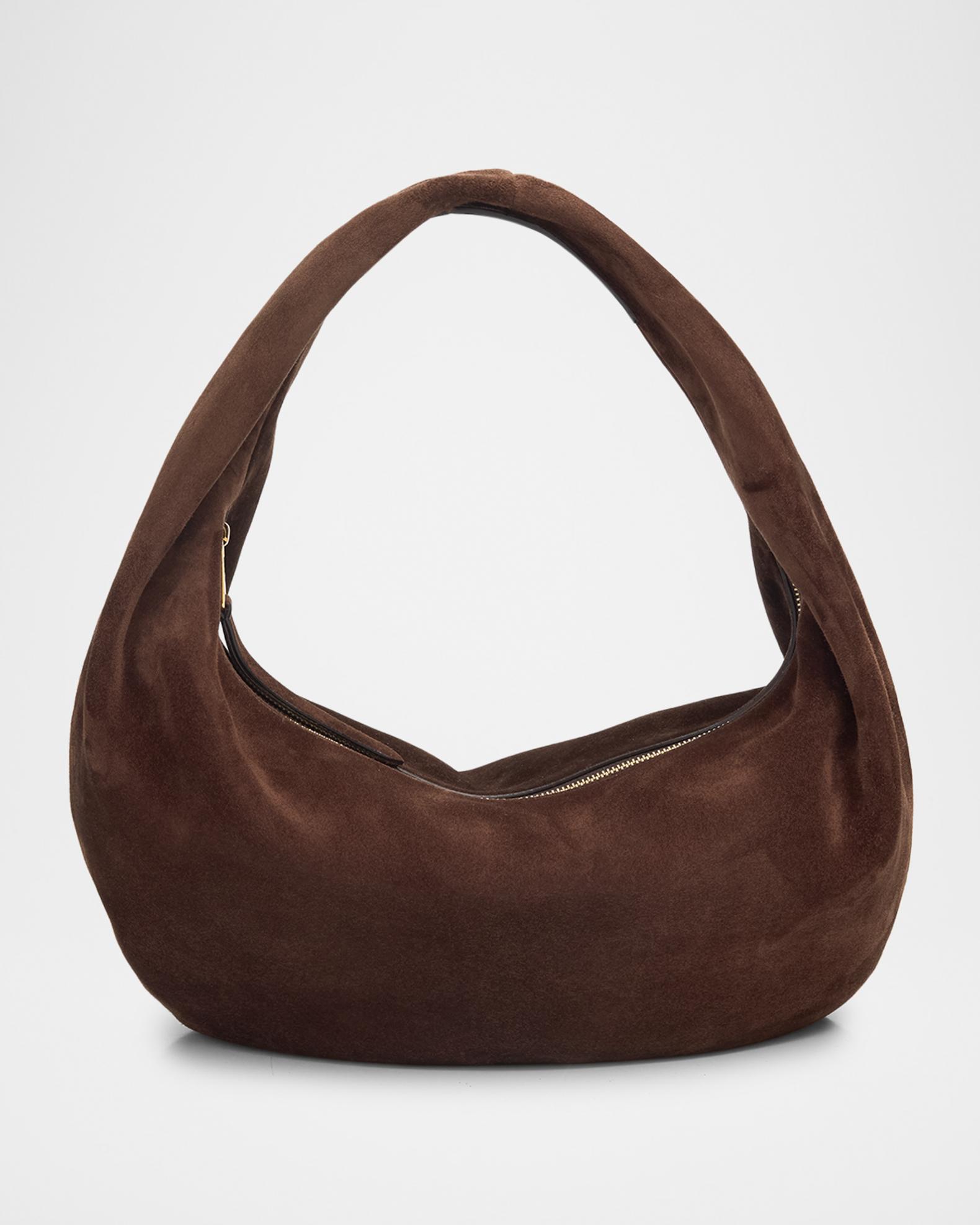 Khaite Olivia Medium Suede Hobo Bag | Neiman Marcus