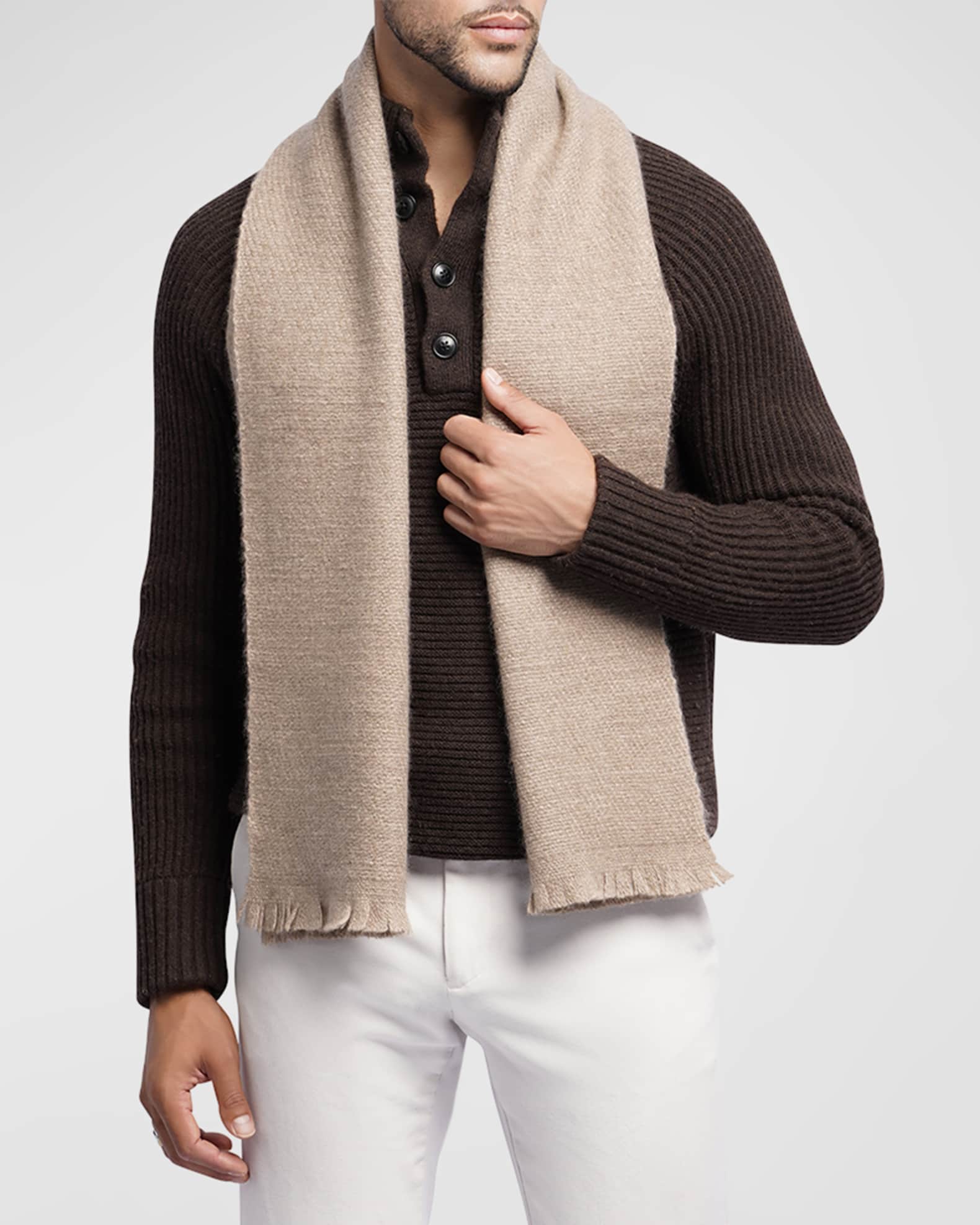 Ian Saude Men's Handspun Cashmere Scarf
