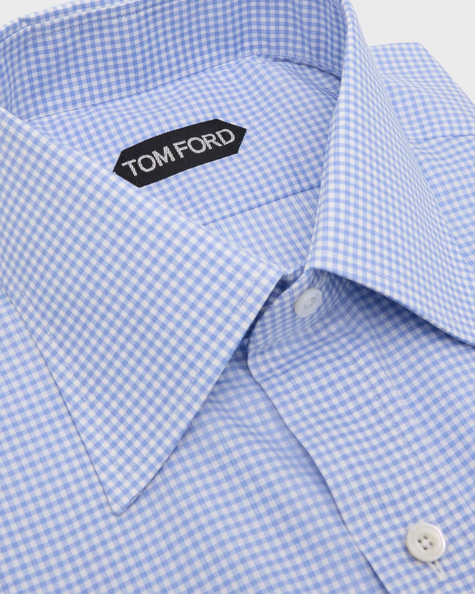 Men's Twill Micro-Gingham Slim-Fit Dress Shirt 1