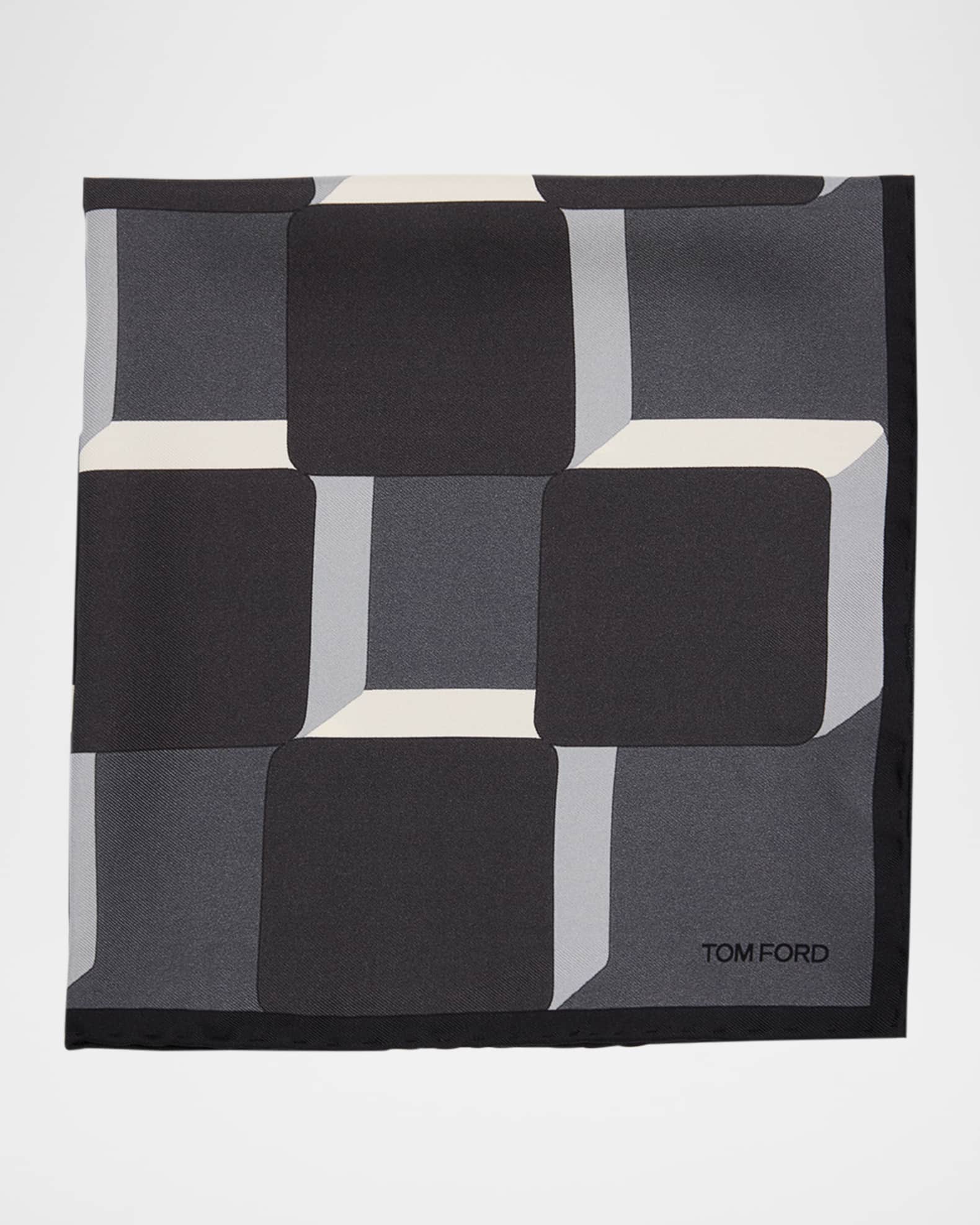 Men's Silk Geometric Pocket Square 0