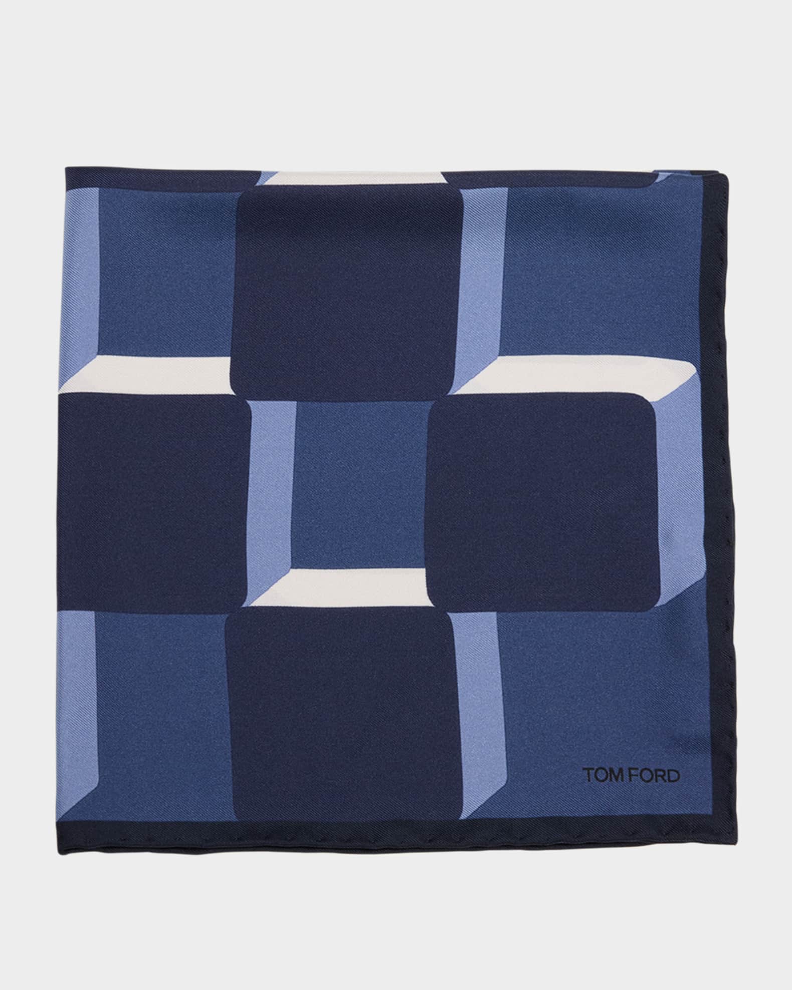 Men's Silk Geometric Pocket Square 0