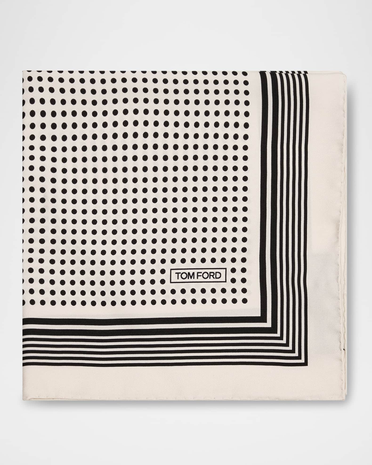 Men's Silk Polka Dot Pocket Square 0