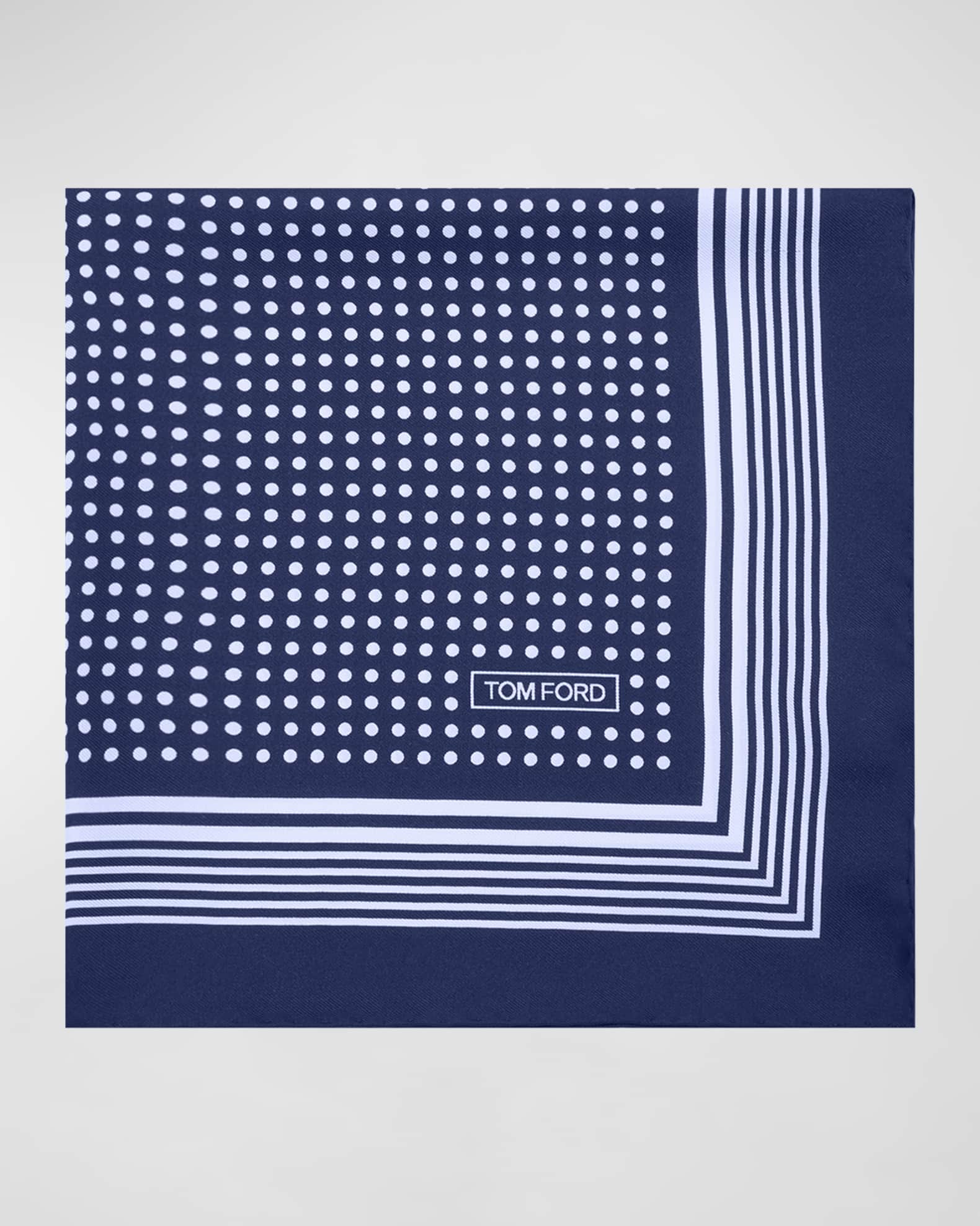 Men's Silk Polka Dot Pocket Square 0