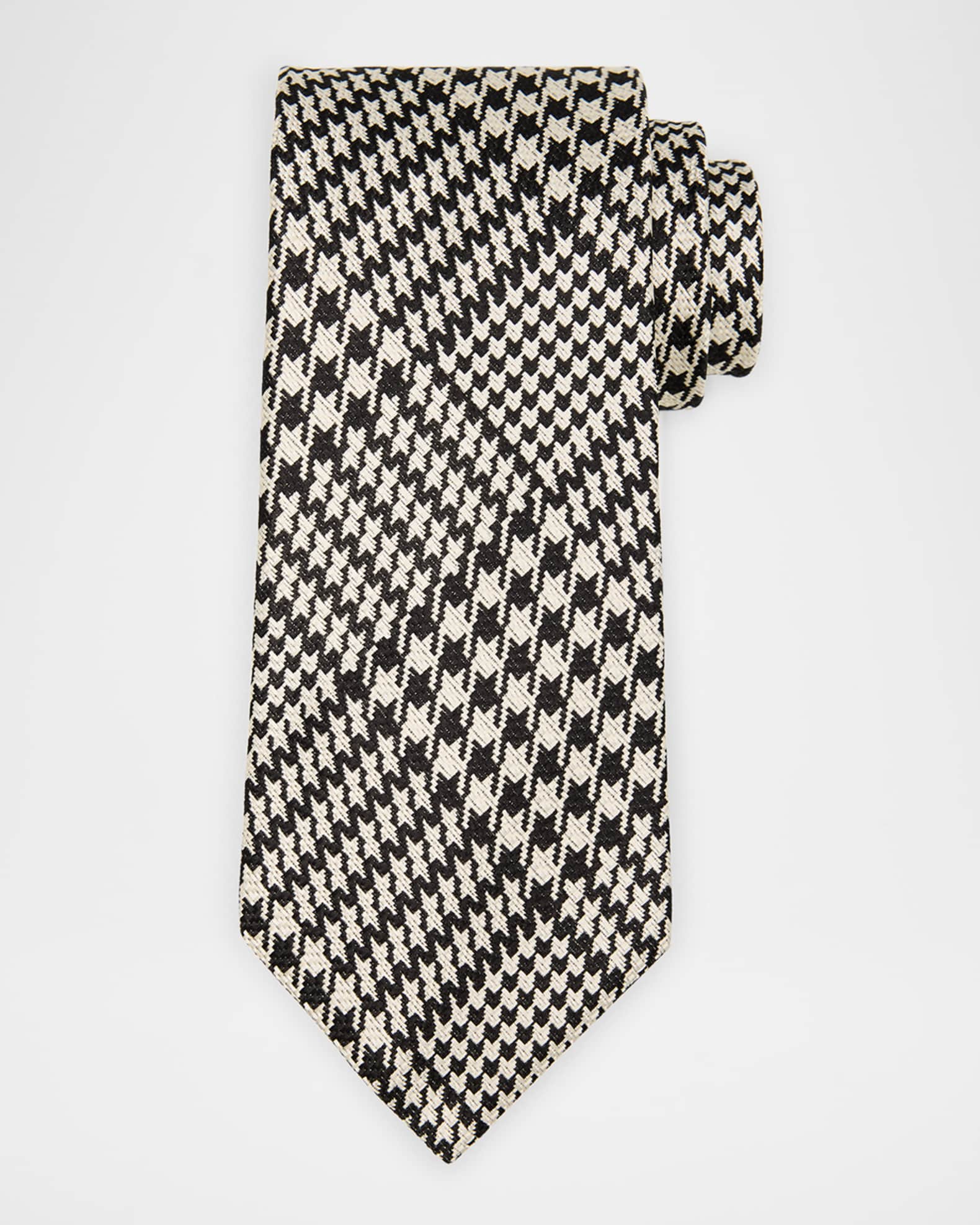 Men's Houndstooth Silk Tie 0