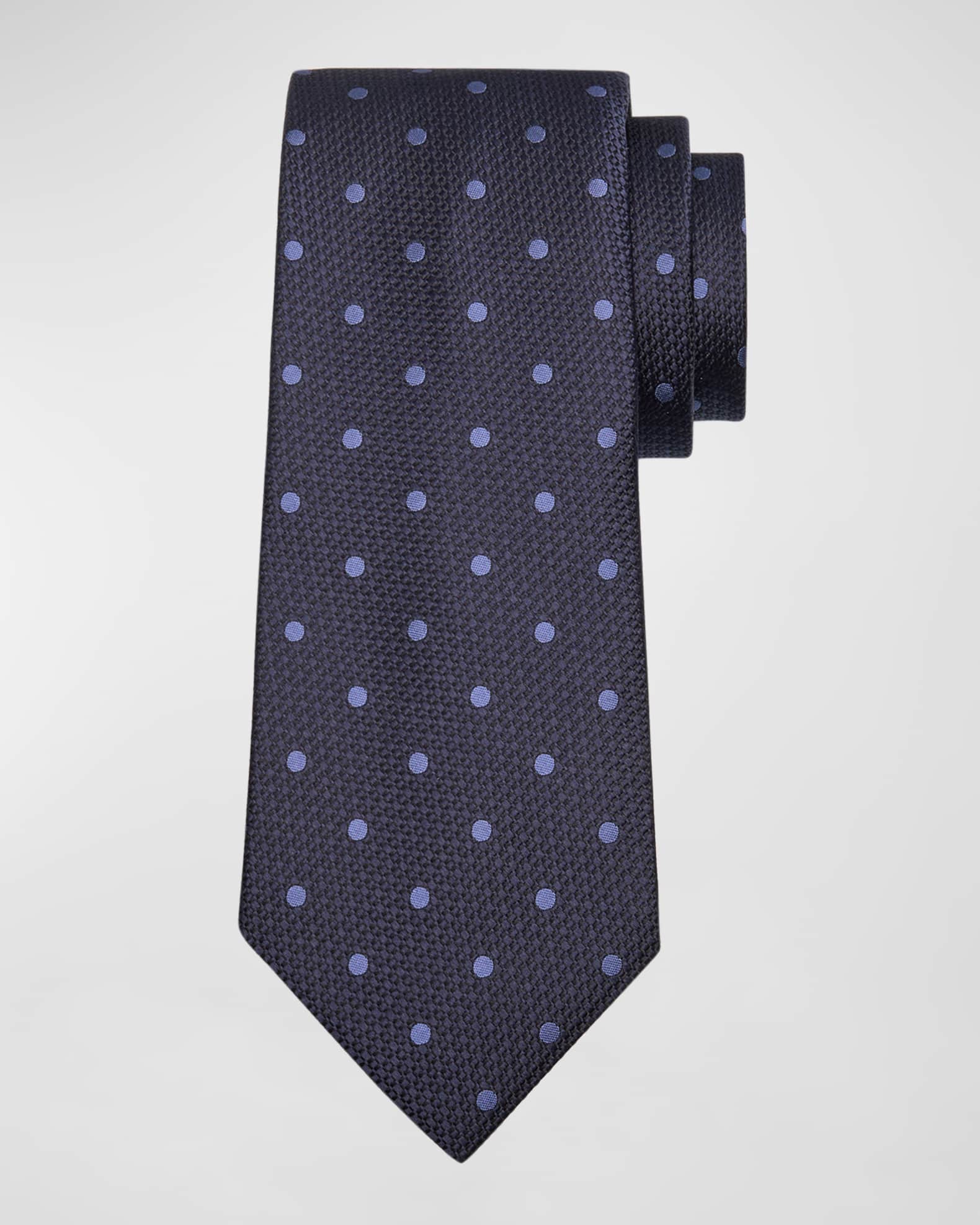 Men's Polka Dot Silk Tie 0