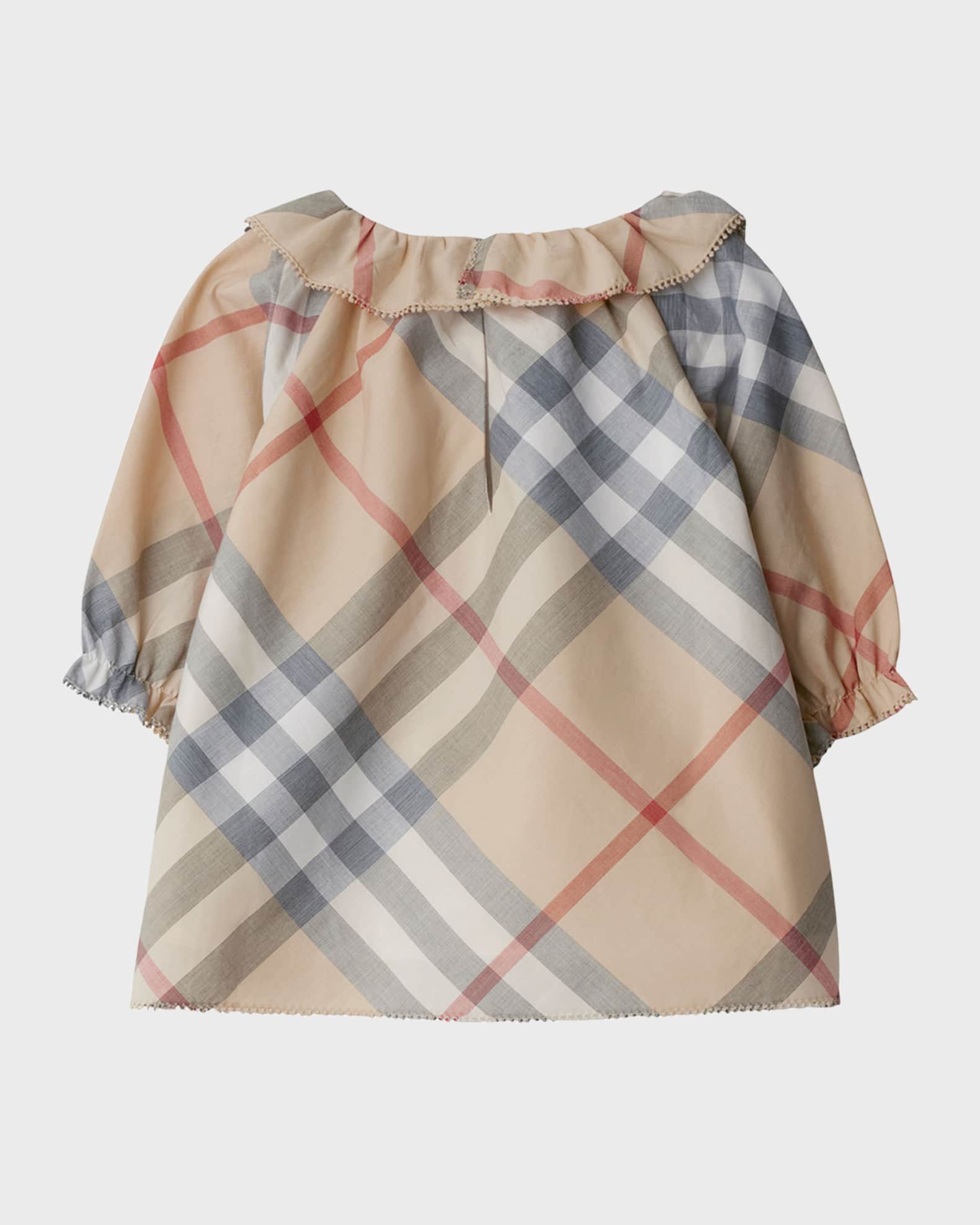Girl's Emmeline Check-Print Dress W/ Bloomers, Size 3M-12M 1