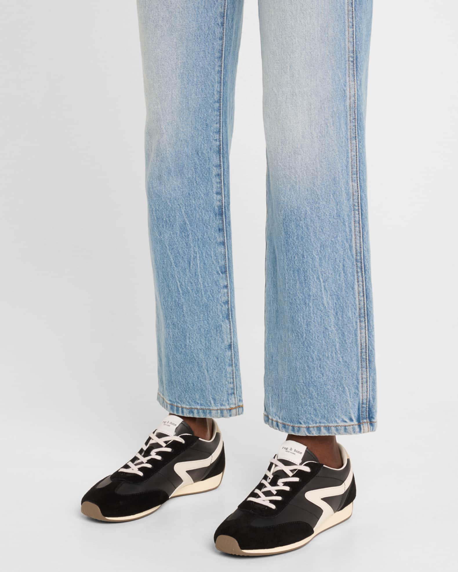 Retro Slim Mixed Leather Sneakers 1