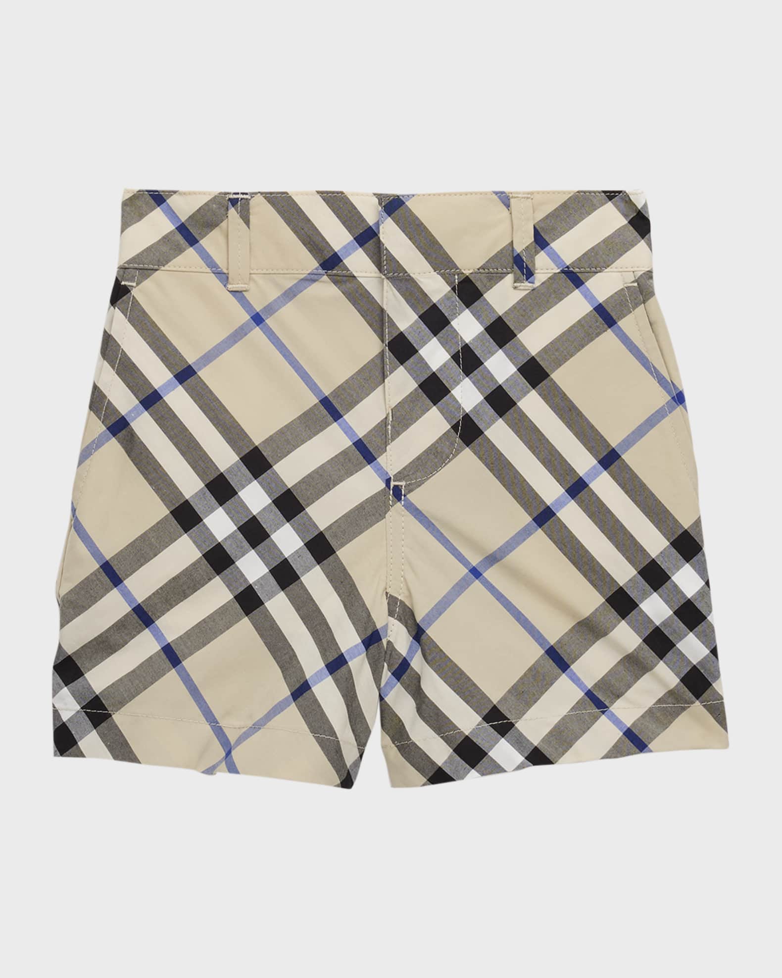Boy's Oscar Check-Print Shorts, Size 6M-2 0