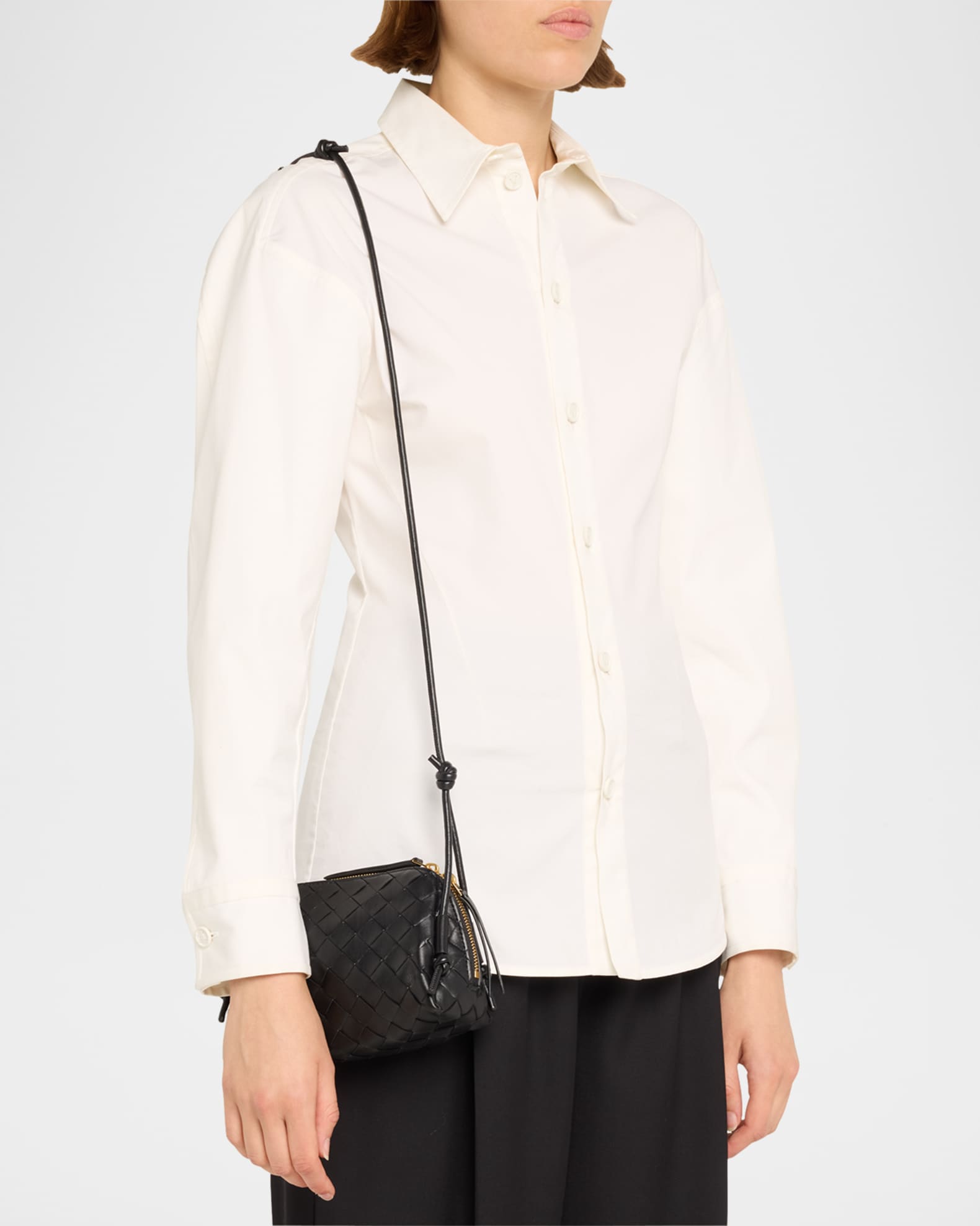 Bottega Veneta Zip Leather Pouch Shoulder Bag | Neiman Marcus