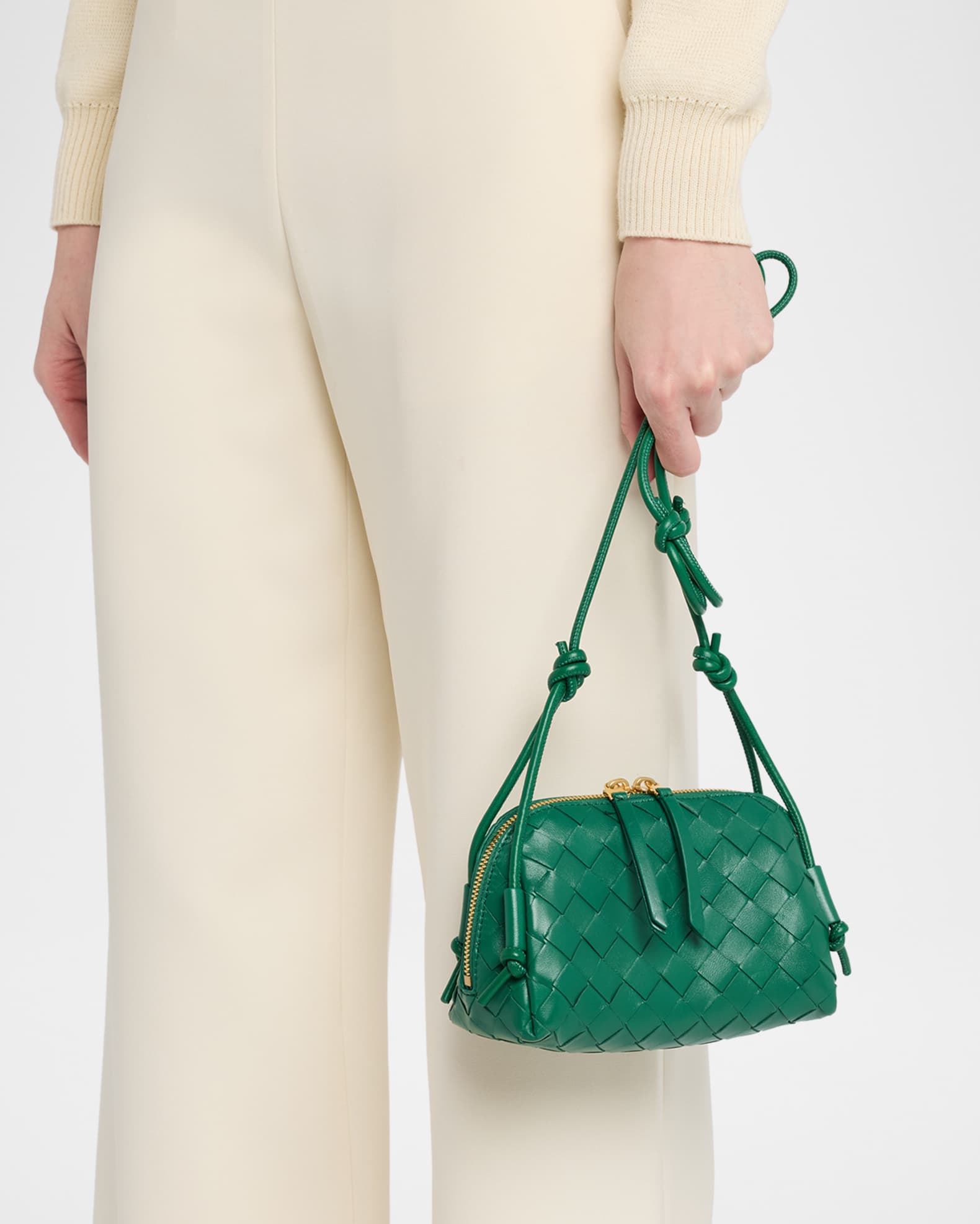 Bottega Veneta Zip Leather Pouch Shoulder Bag | Neiman Marcus