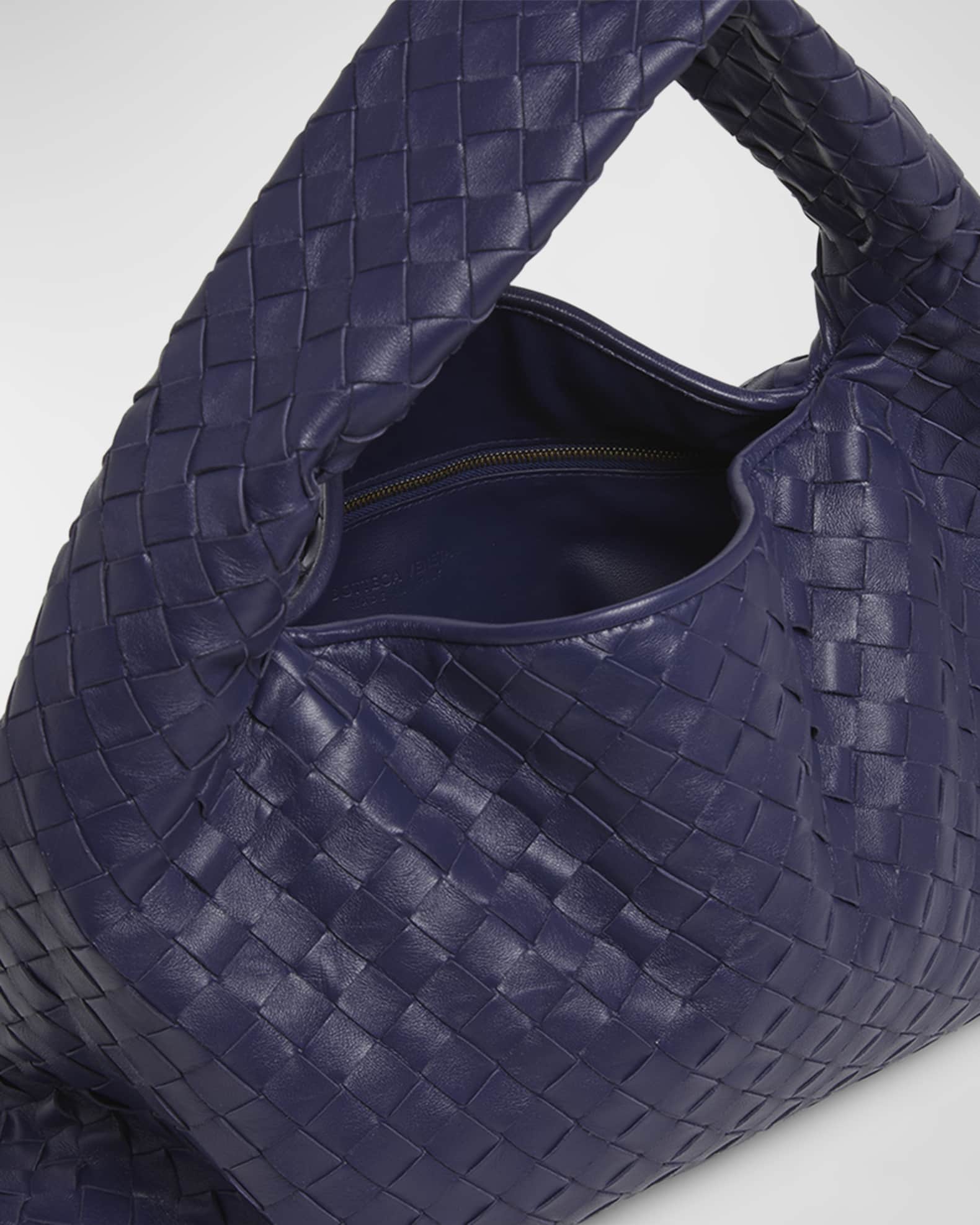 ハンドバッグ BOTTEGA VENETA HOP SMALL HOBO BAG IN INTRECCIATO VN Bottega Veneta - Small Hop Black Intrecciato Leather Hobo Bag