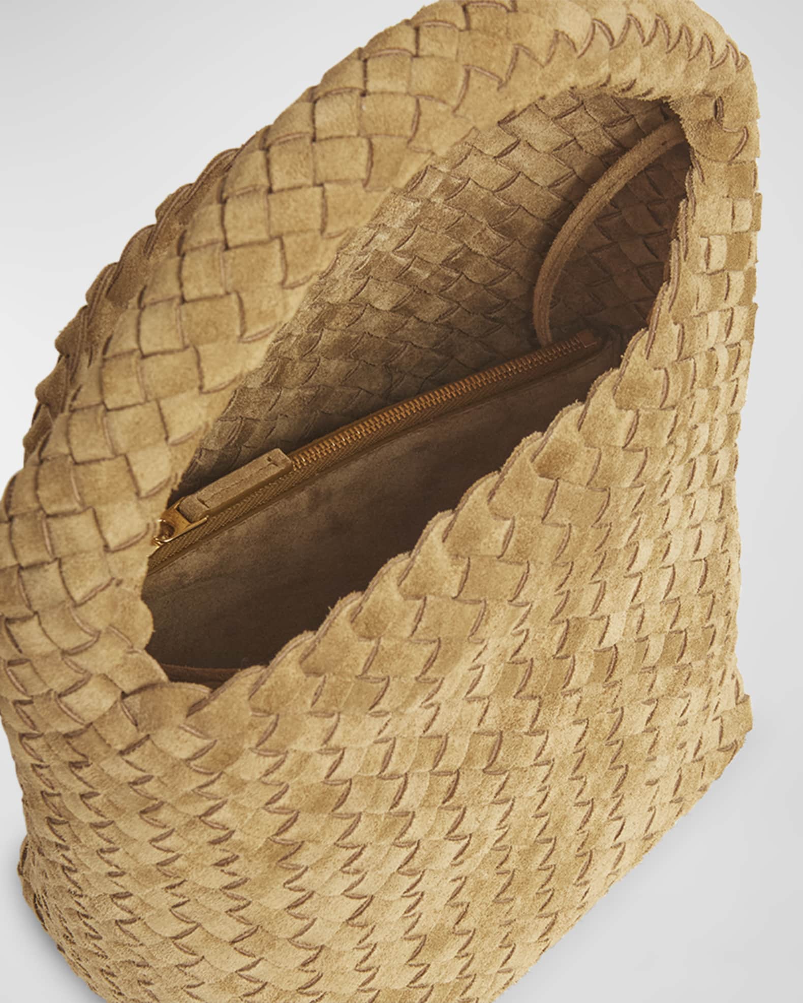 ショルダーバッグ・ポシェット BOTTEGA VENETA CAPPUCCINO SUEDE SMALL CABAT BUCKET BAG BOTTEGA VENETA Cabat intrecciato suede bucket bag | NET-A-PORTER